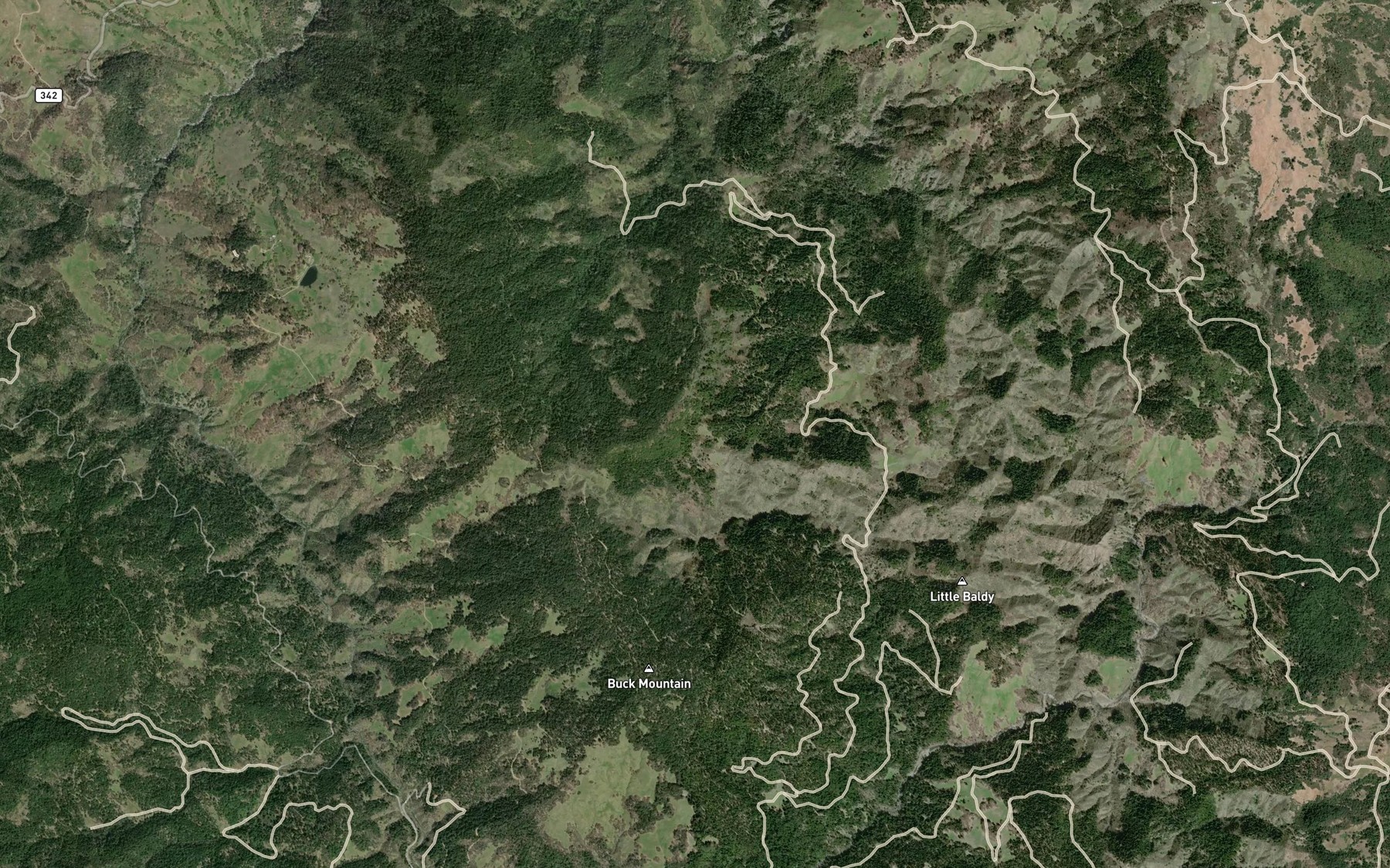Satellite map of the Cherry Spring