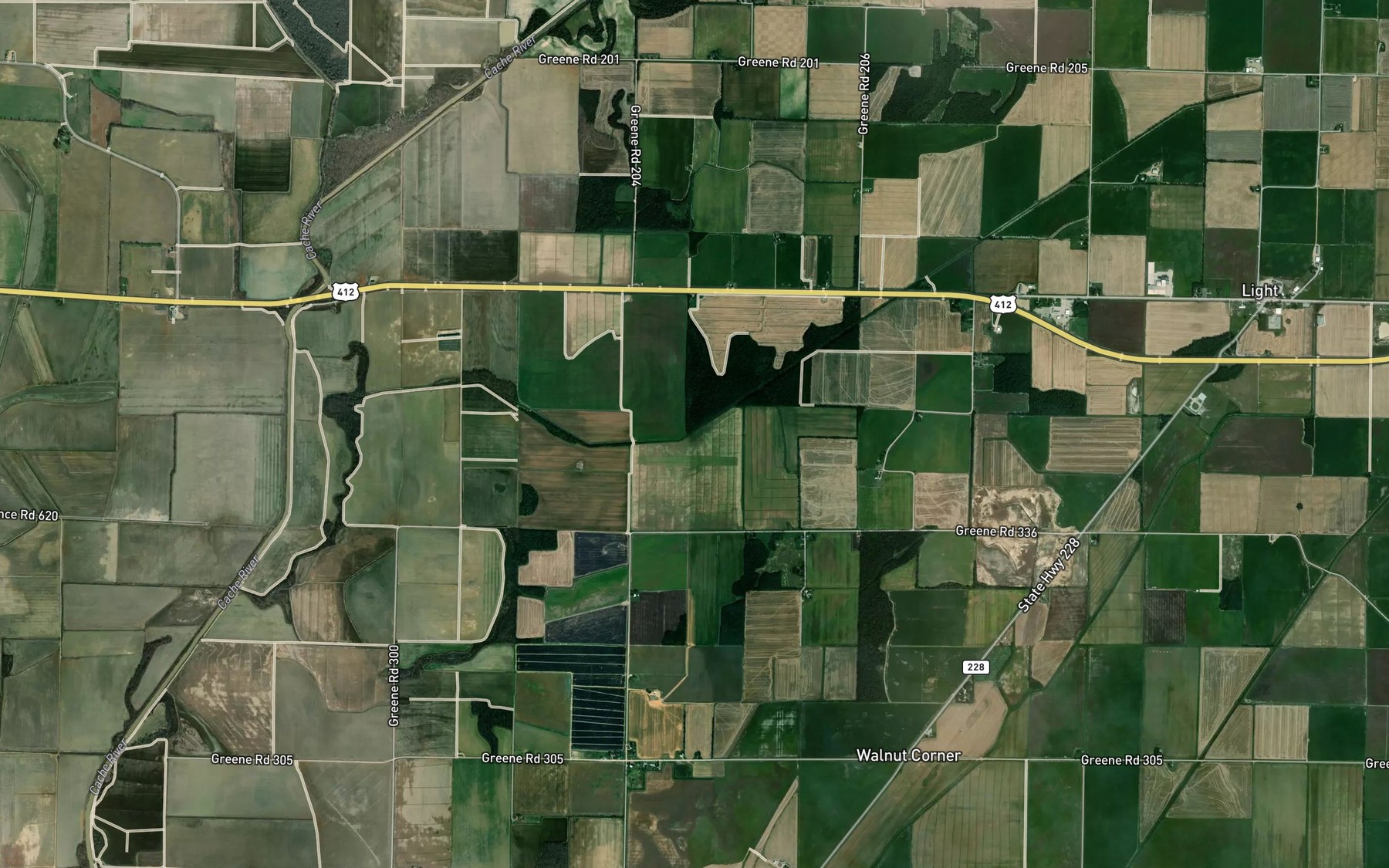 Satellite map of the Negro Head Slough