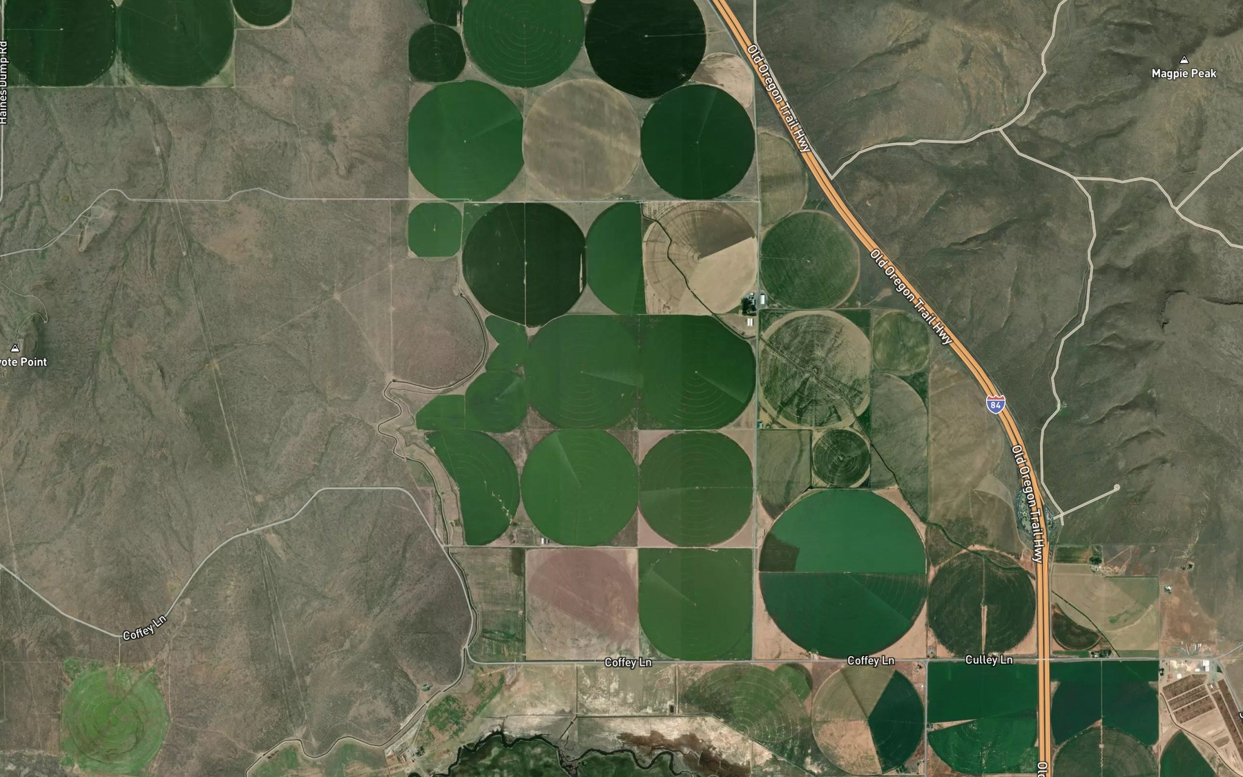 Satellite map of the Lillard Ditch