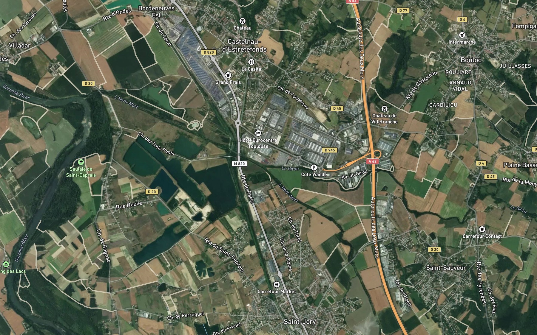 Satellite map of the Ruisseau le Girou