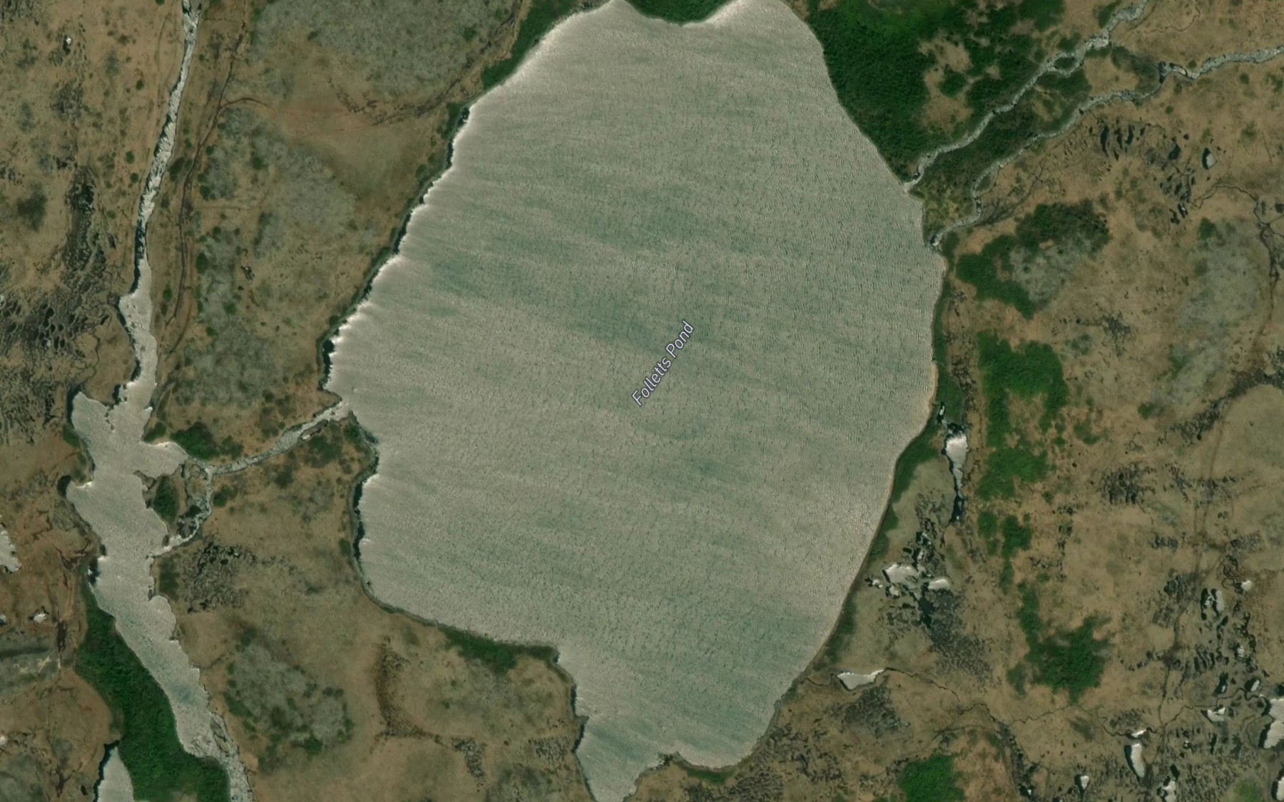 Satellite map of the Folletts Pond