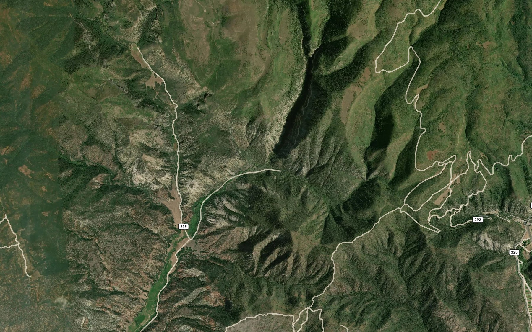 Satellite map of the George Creek