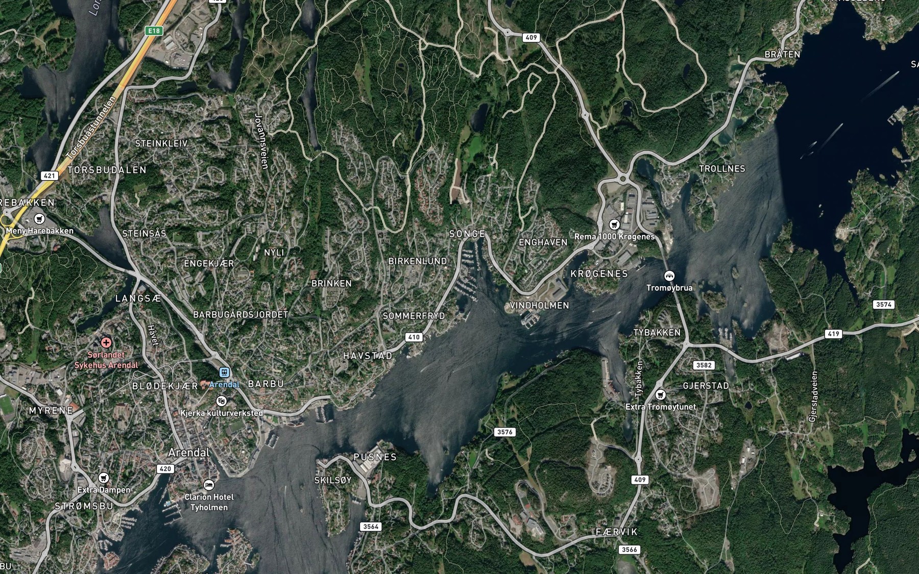 Satellite map of the Mortenstobukta