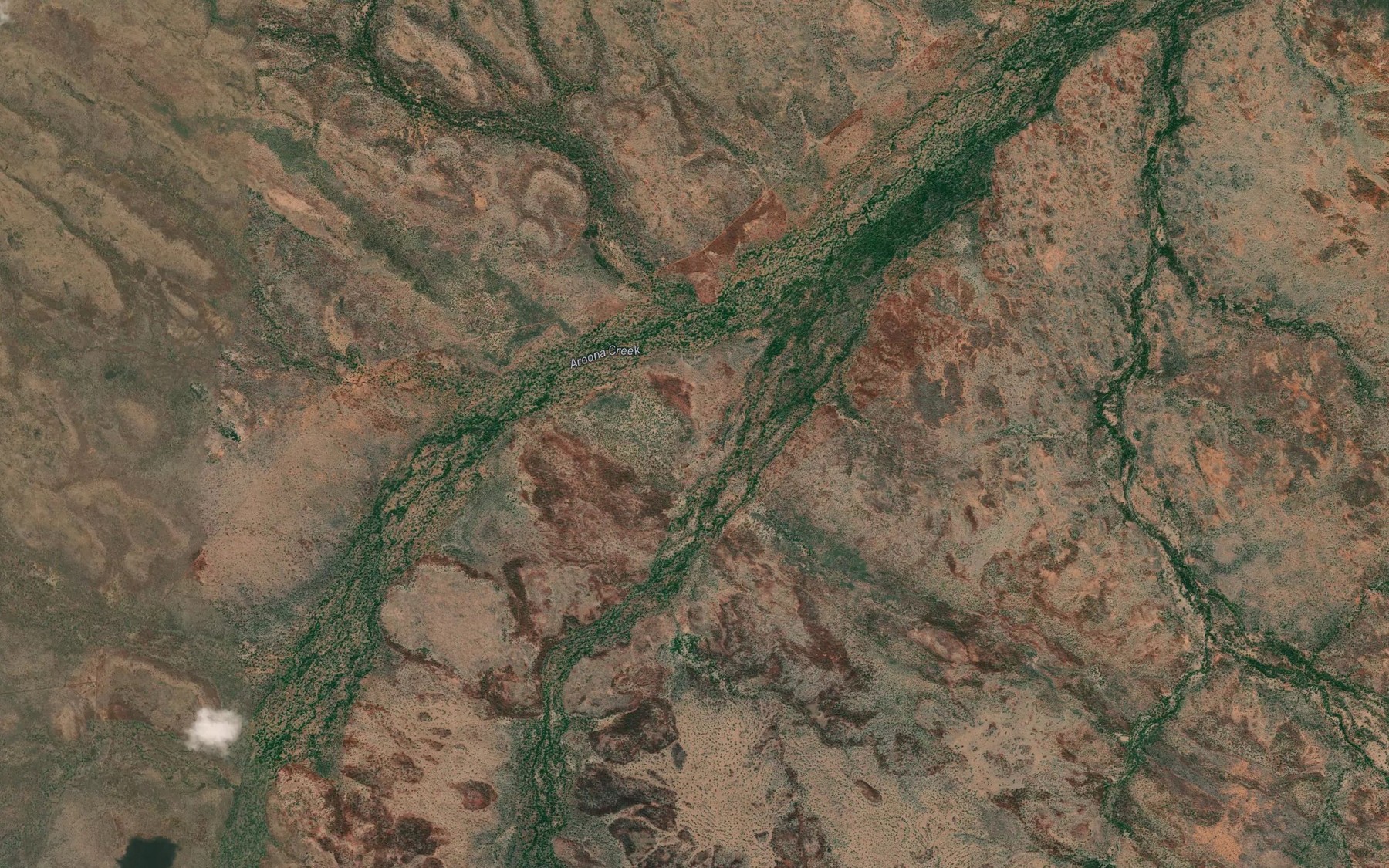 Satellite map of the Aroona Creek