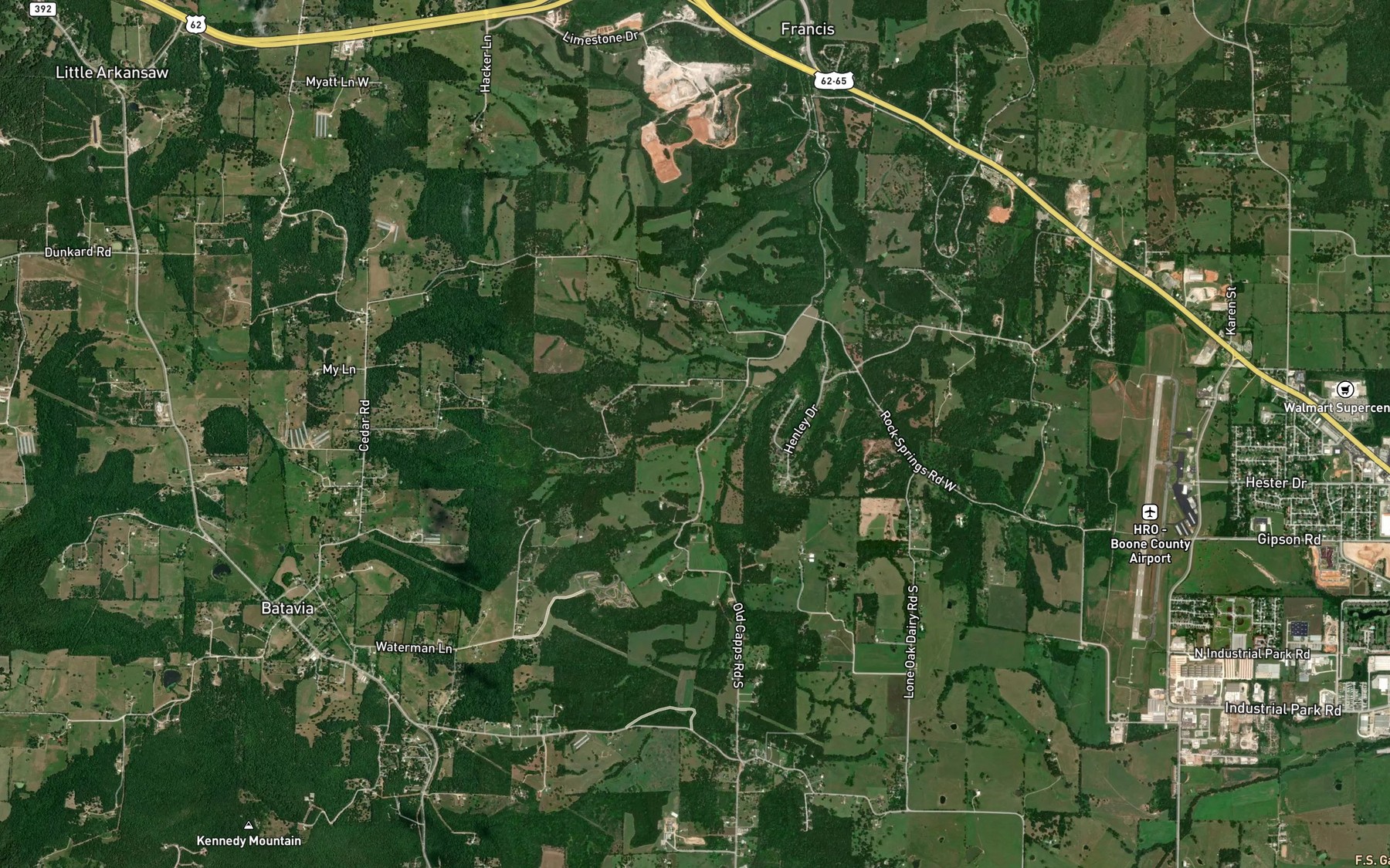 Satellite map of the Rock Springs