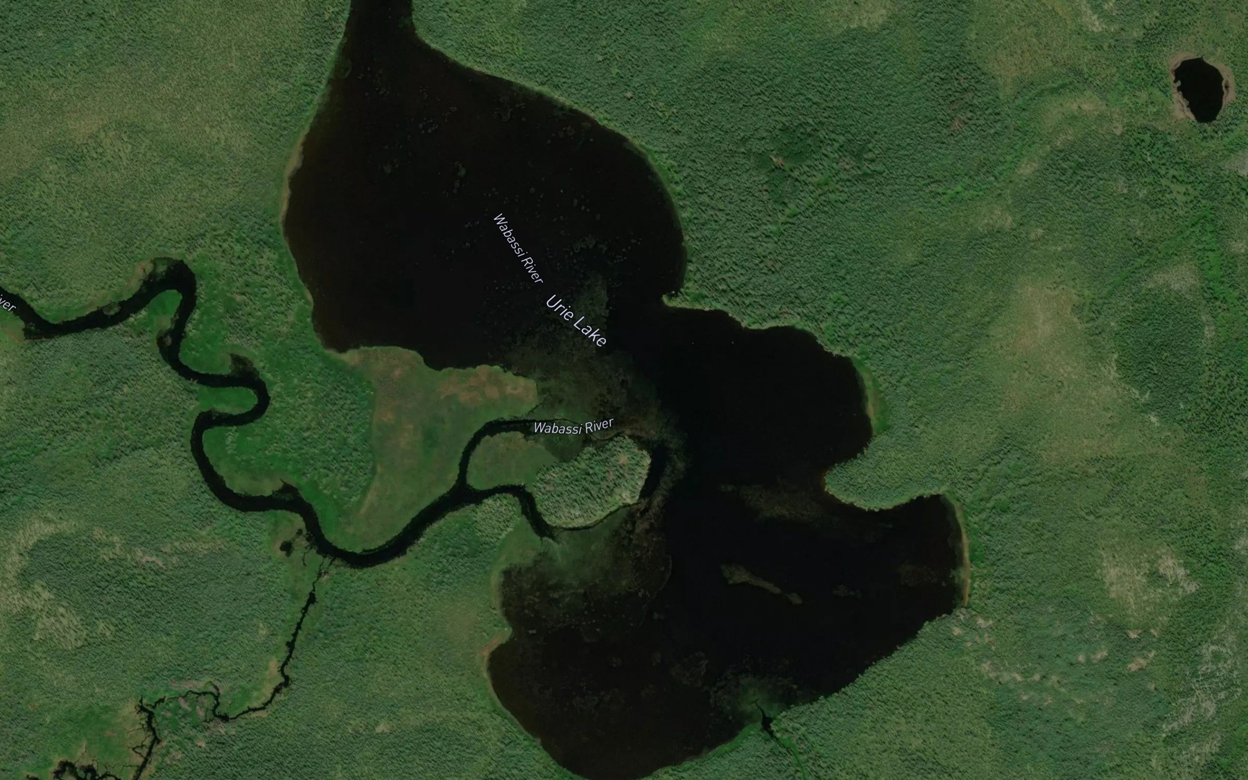 Satellite map of the Urie Lake