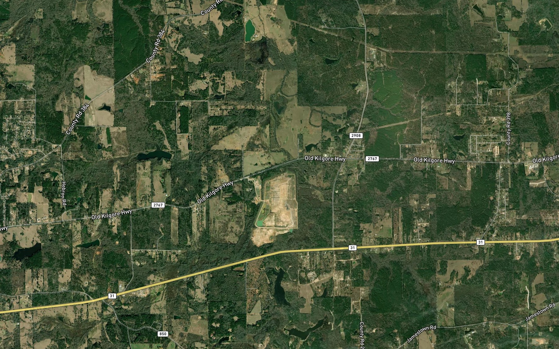 Satellite map of the Hankins Creek