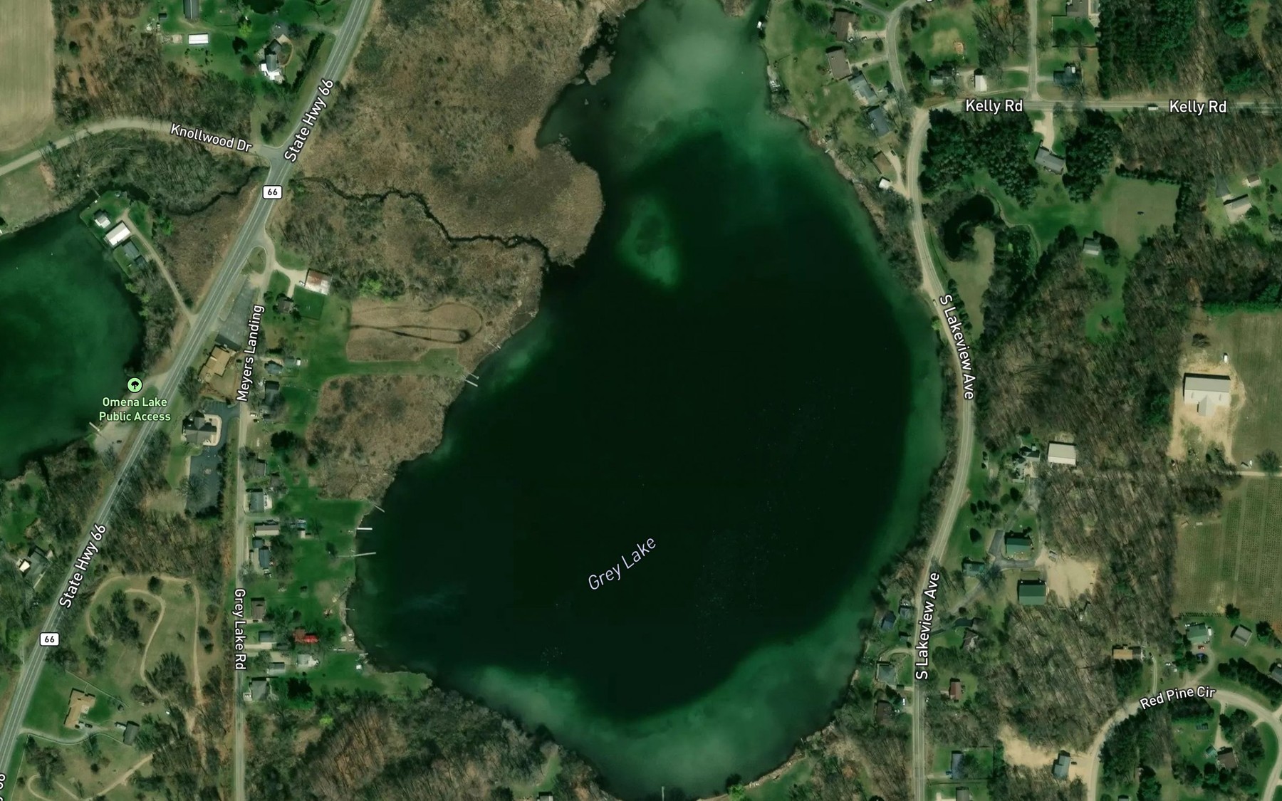 Satellite map of the Grey Lake