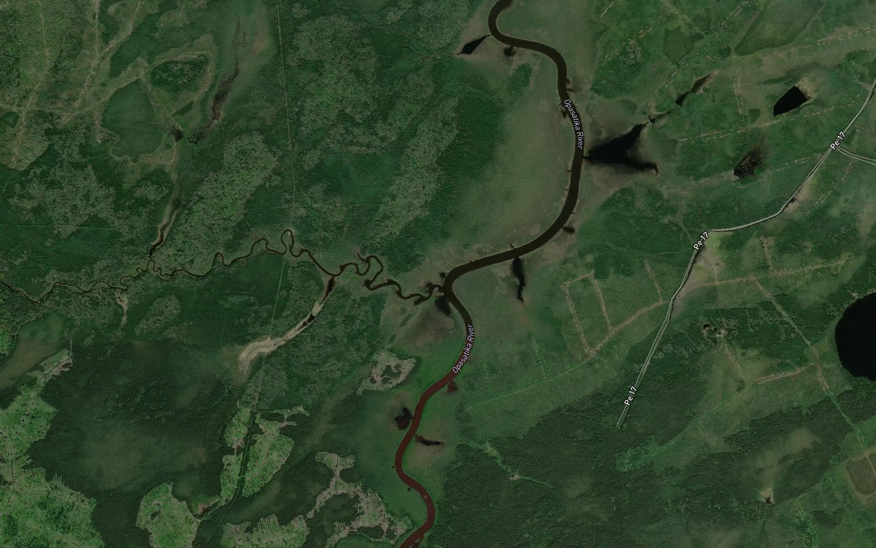 Satellite map of the Ten Mile Creek