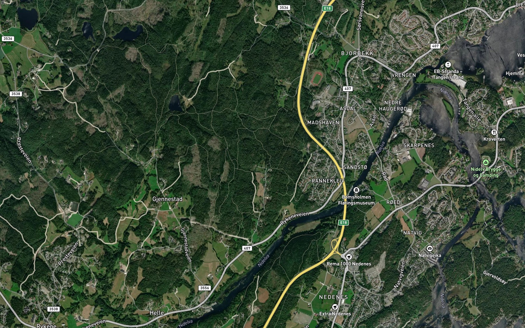 Satellite map of the Gullovsbekken
