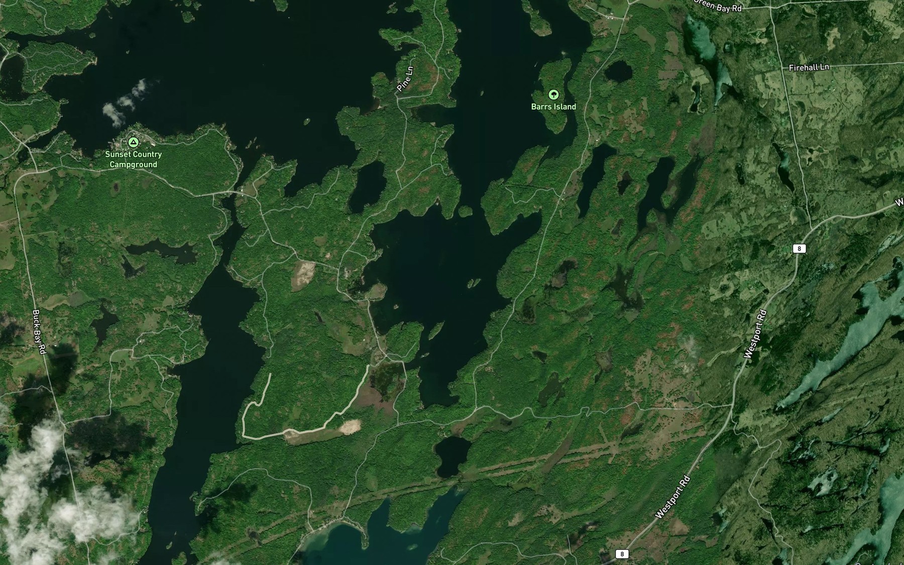 Satellite map of the Green Bay