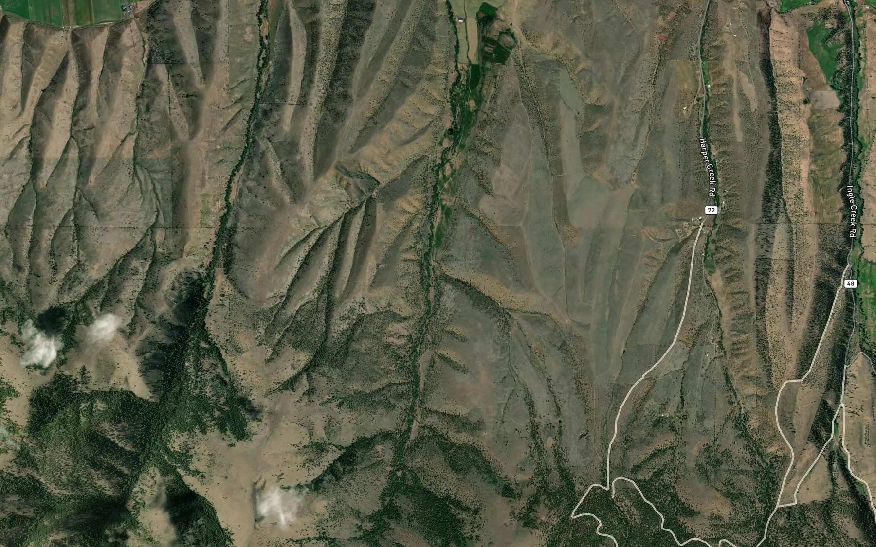Satellite map of the Capsuttle Creek