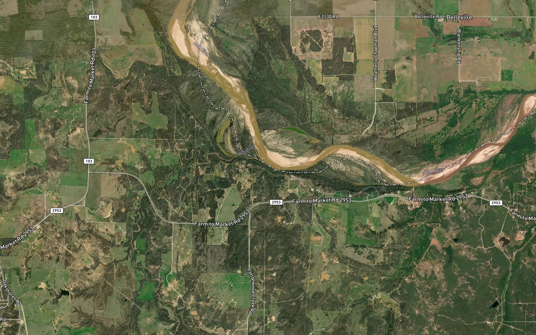 Satellite map of the Red Branch