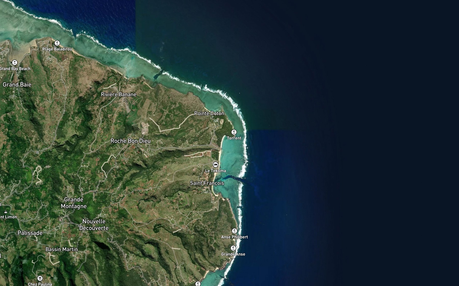 Satellite map of the Anse Ally