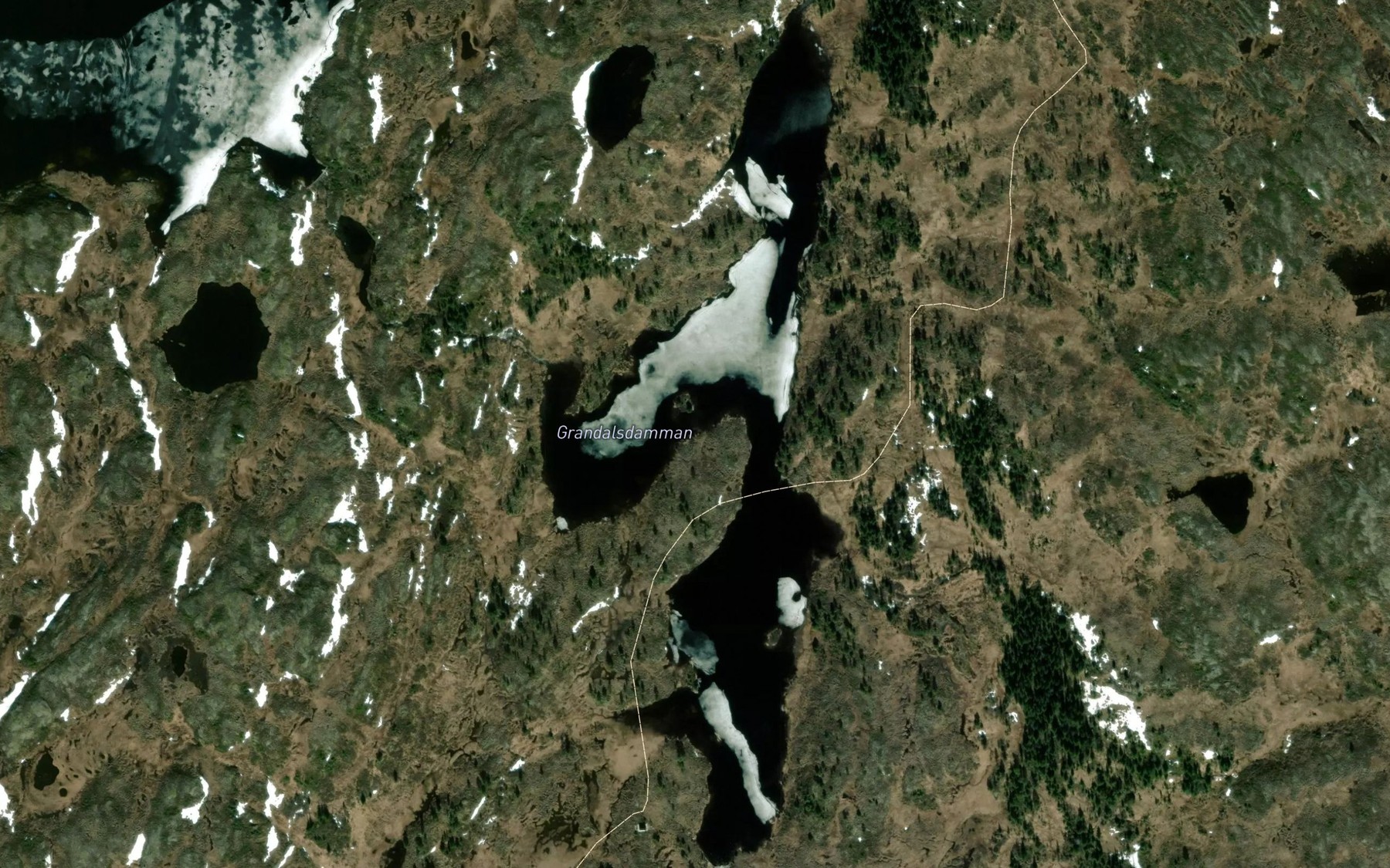 Satellite map of the Ovre Grandalsdam