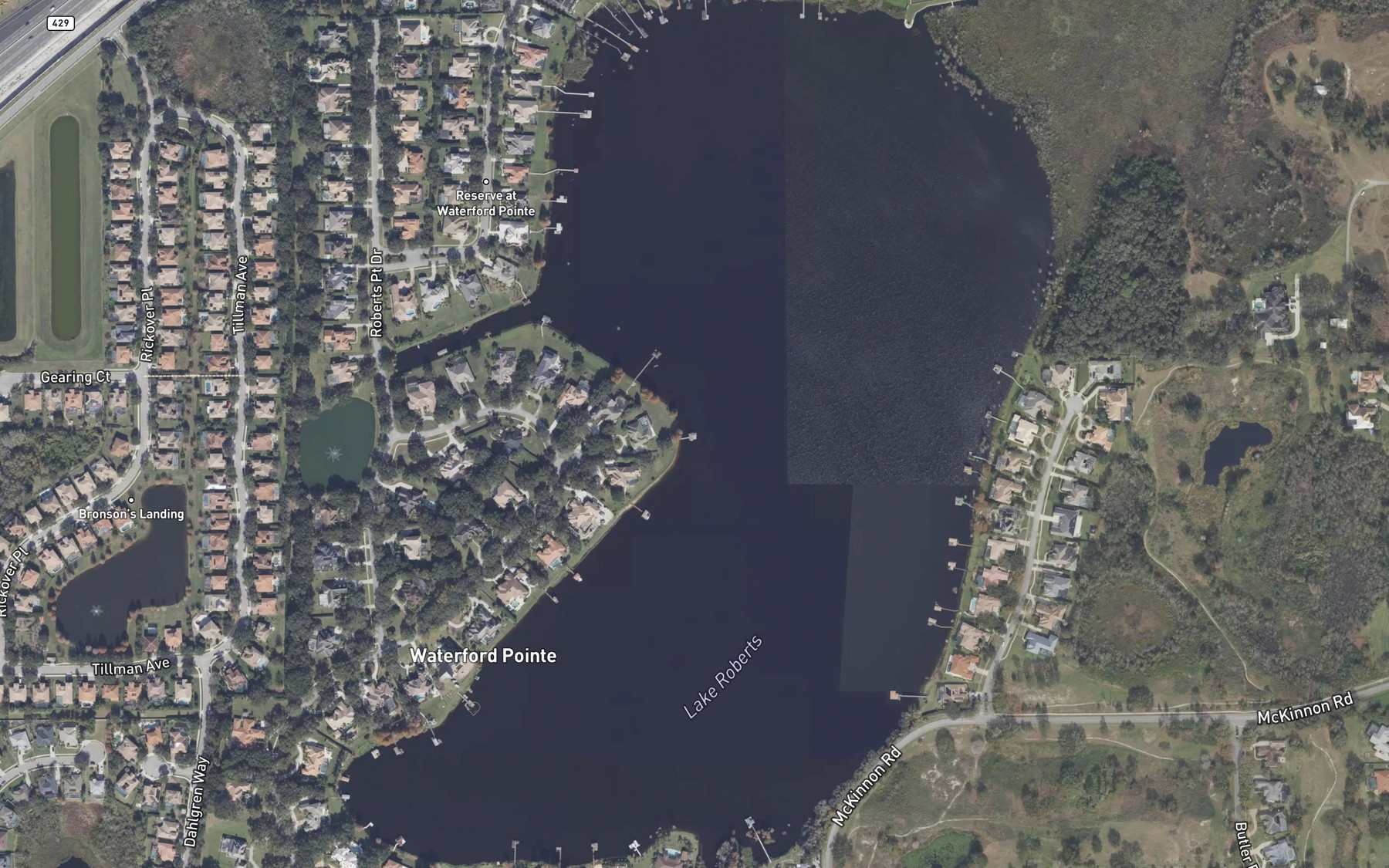 Satellite map of the Lake Roberts