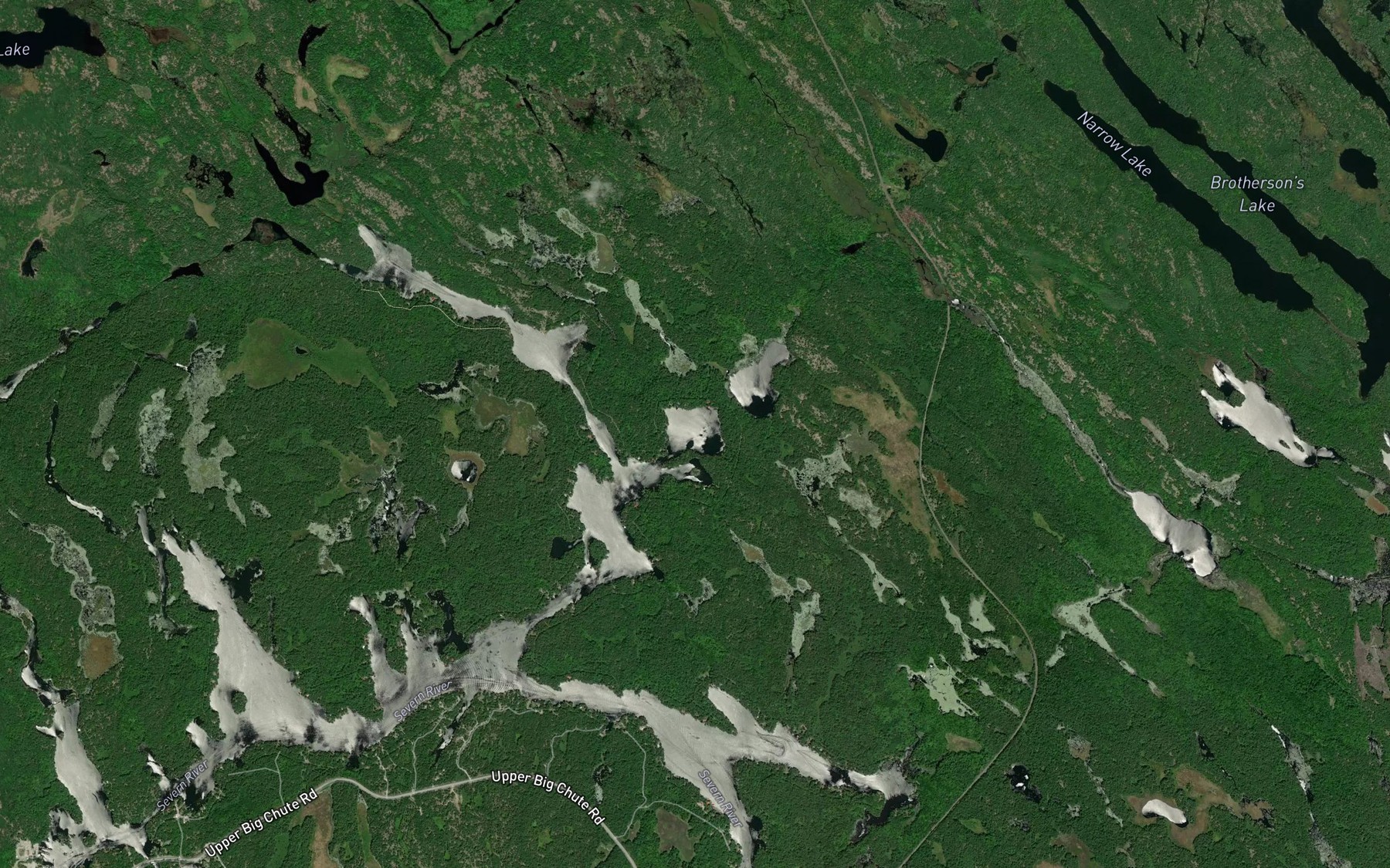 Satellite map of the Cain Lake