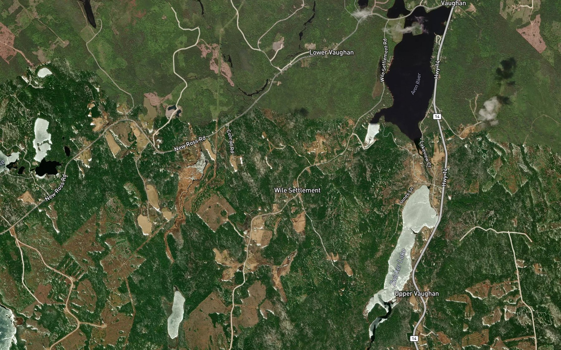 Satellite map of the Duck Ponds