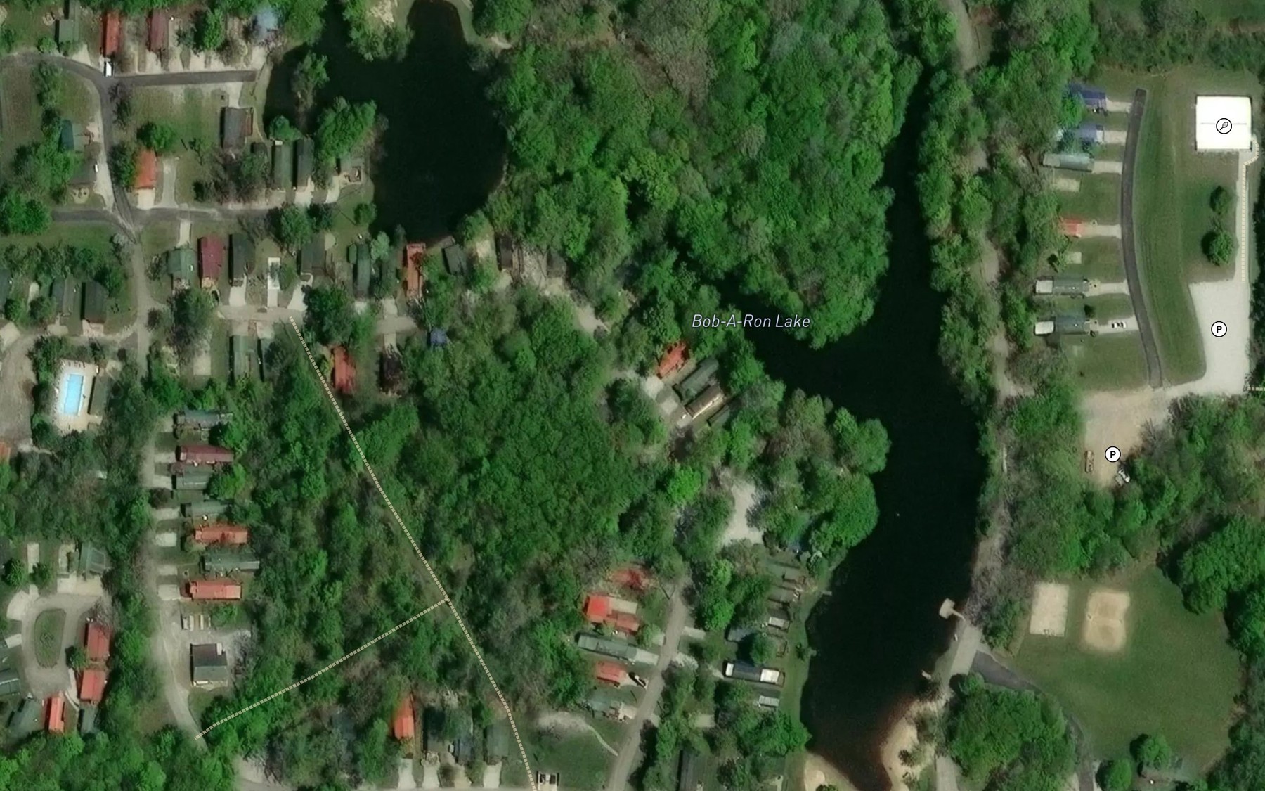Satellite map of the Bob-A-Ron Lake