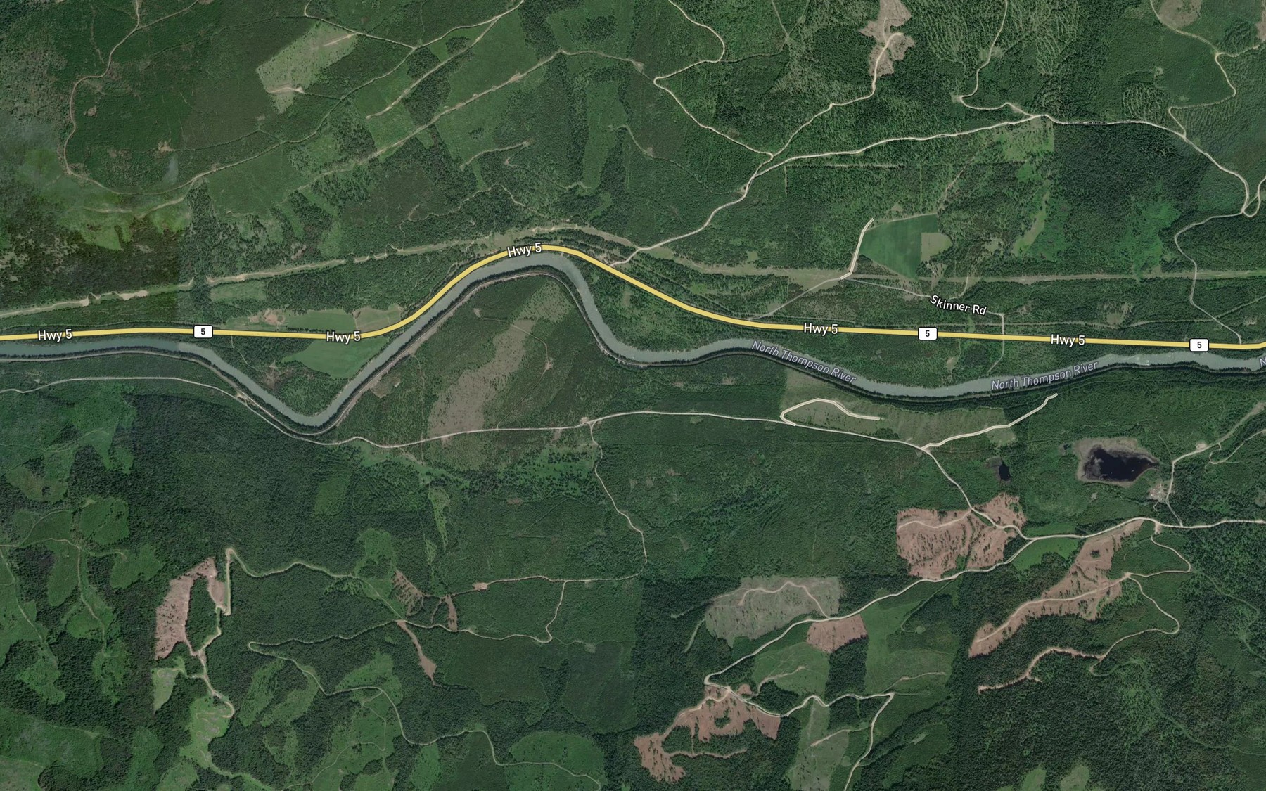Satellite map of the Jake Creek