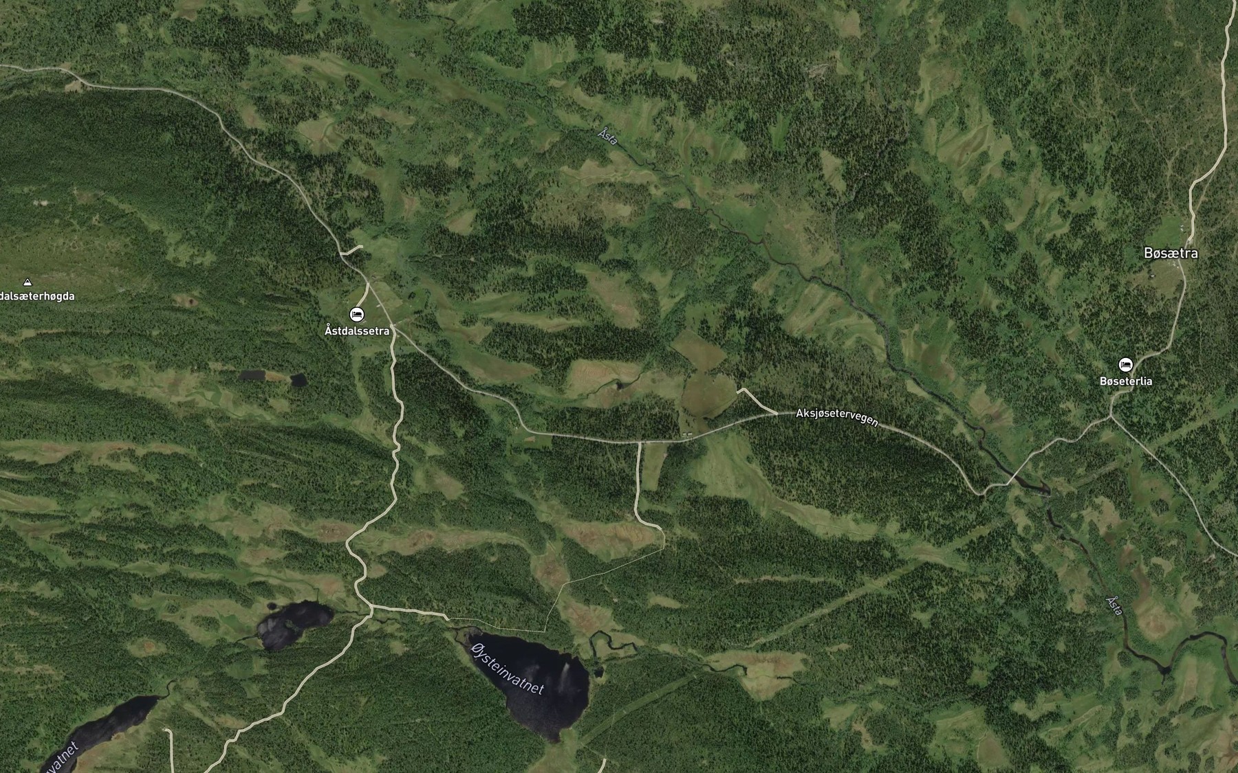 Satellite map of the Ukstjonnet