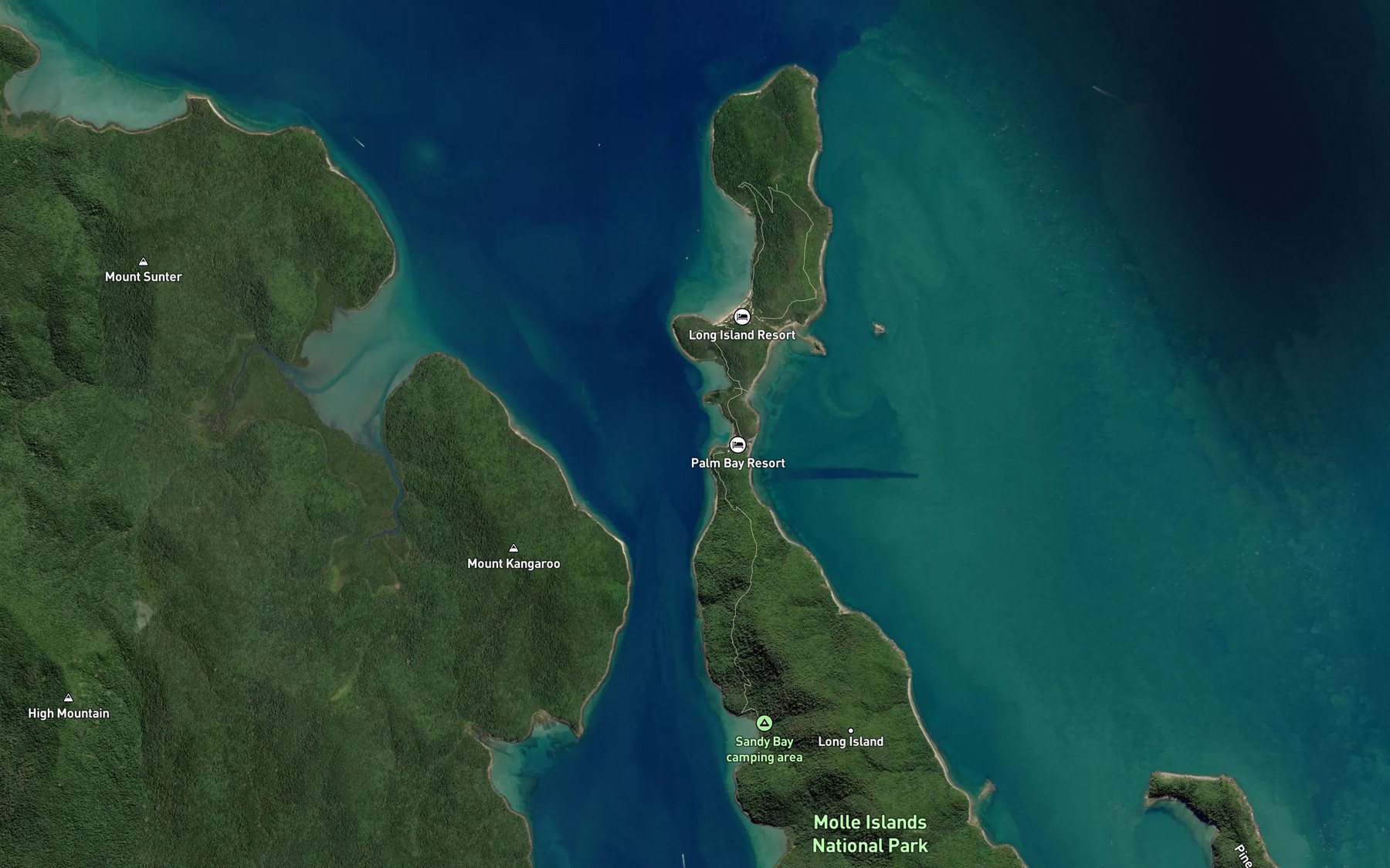 Satellite map of the Palm Bay