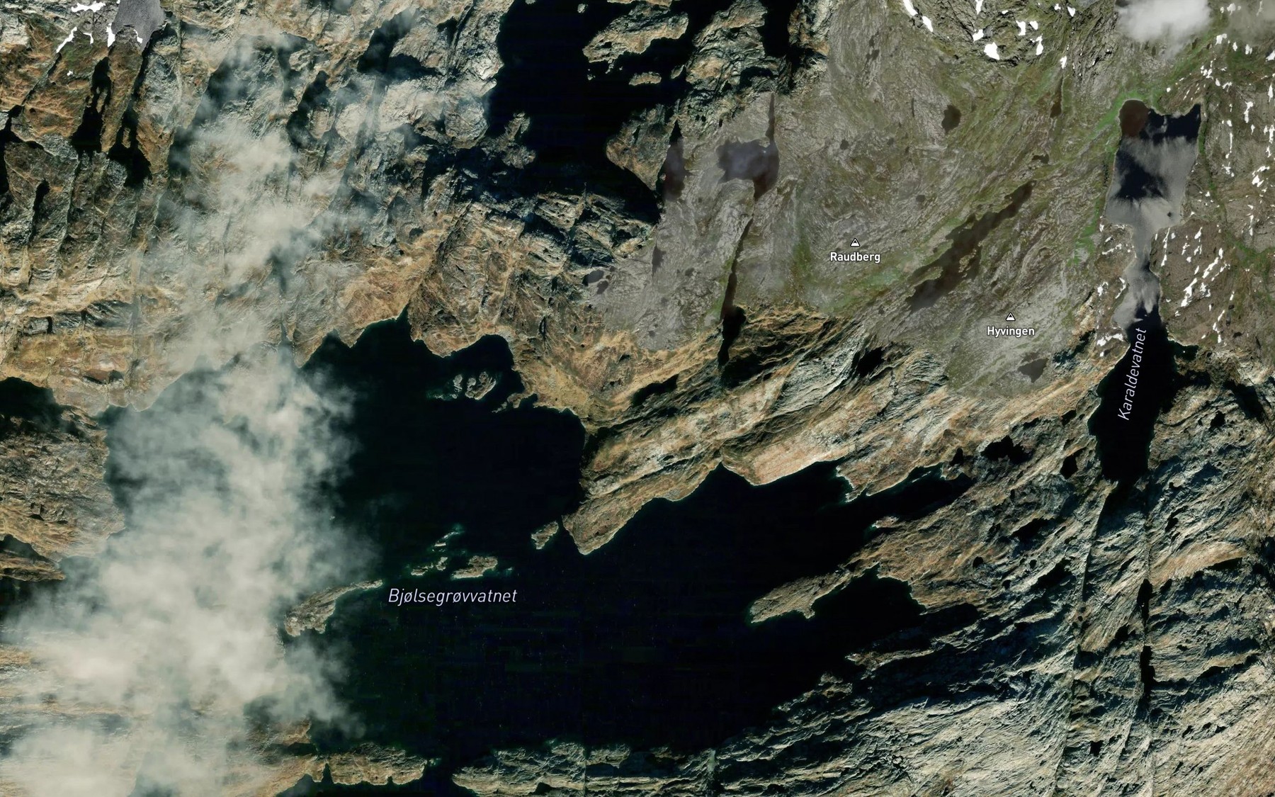 Satellite map of the Bjolsegrotjorni