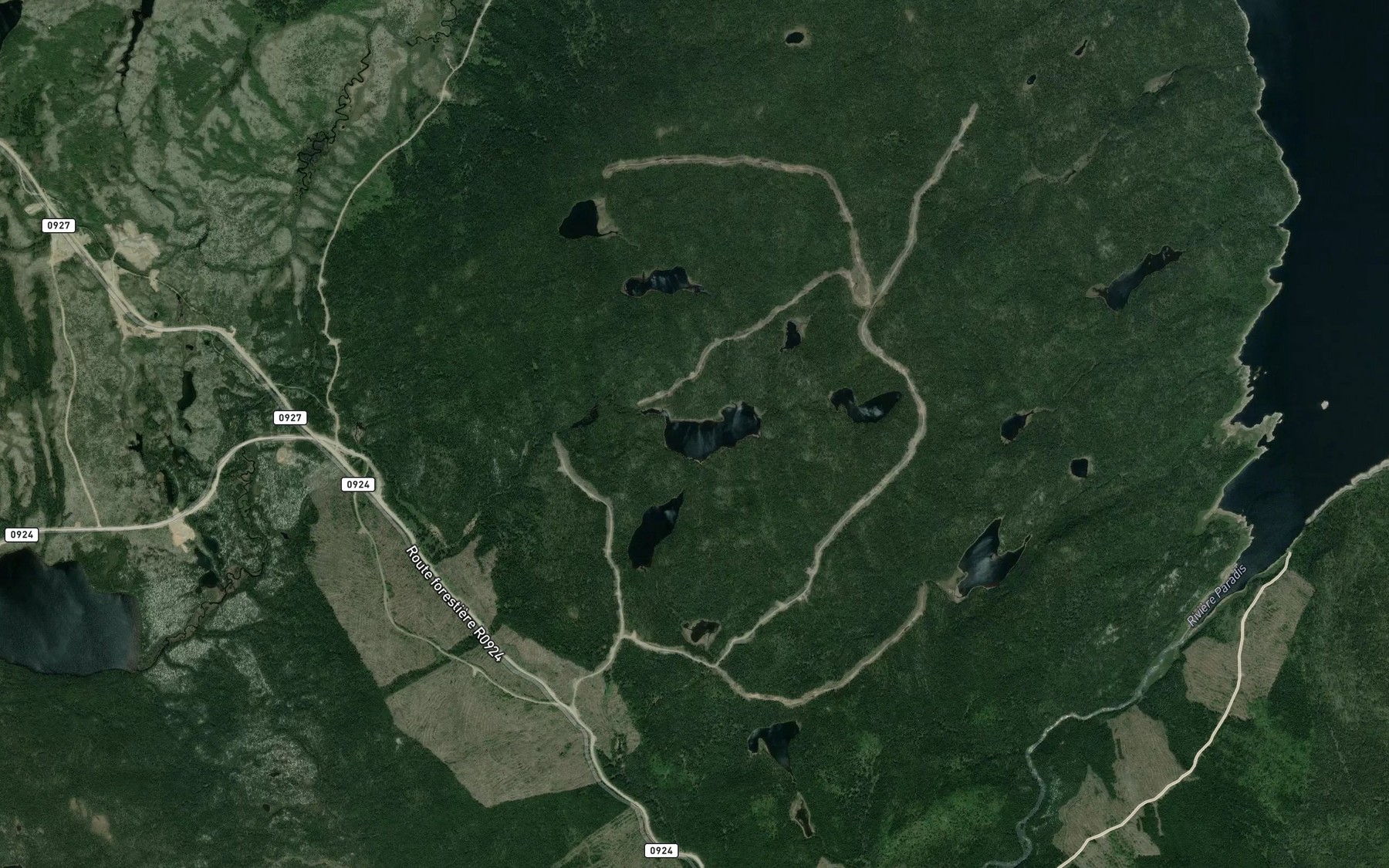 Satellite map of the Lac Tremblay