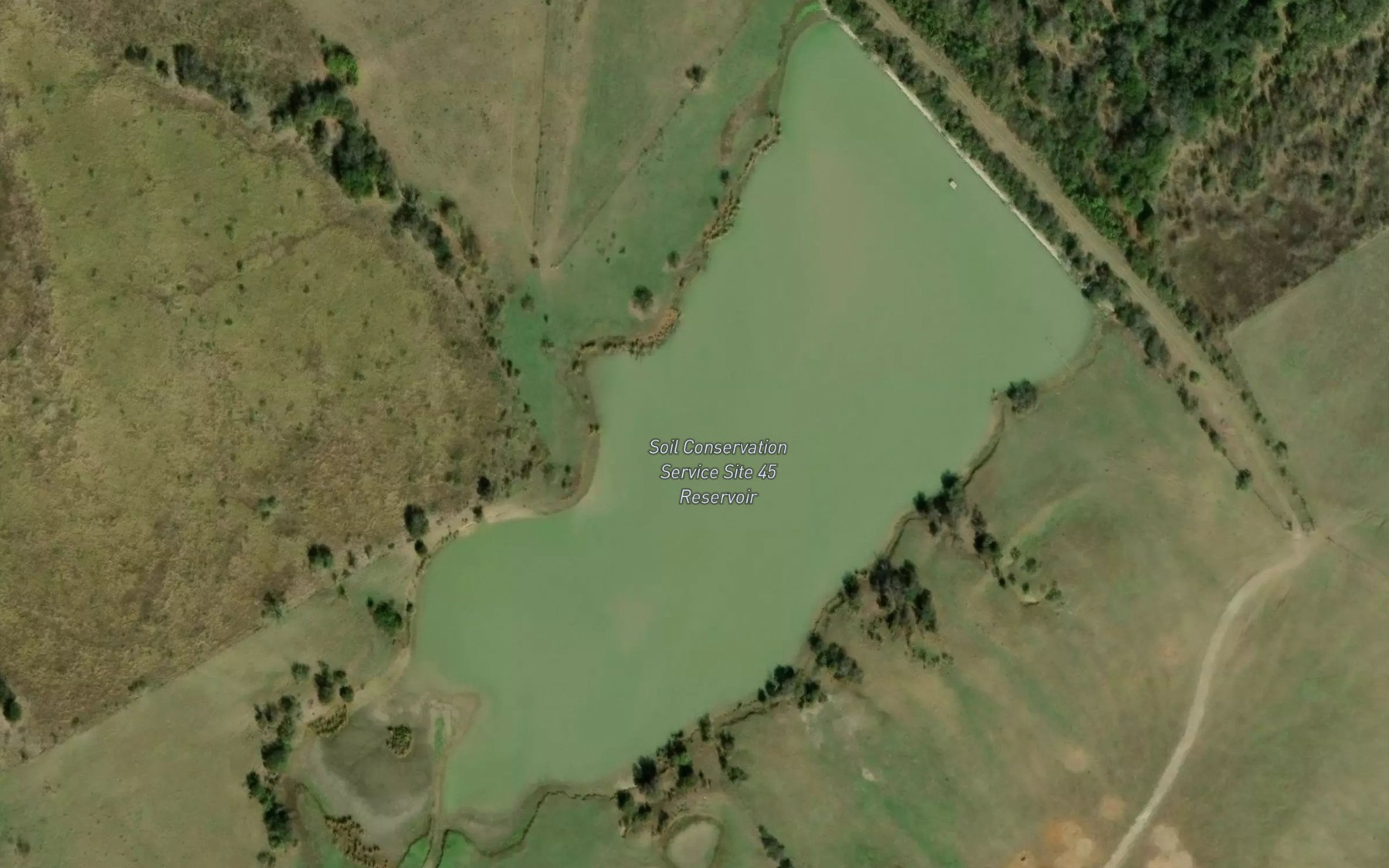 Satellite map of the Soil Conservation Service Site 45 Reservoir
