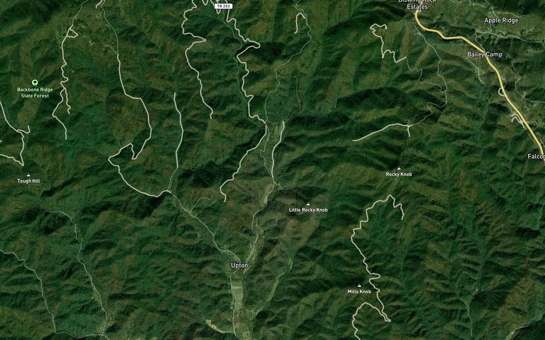 Satellite map of the Anthony Bolick Branch