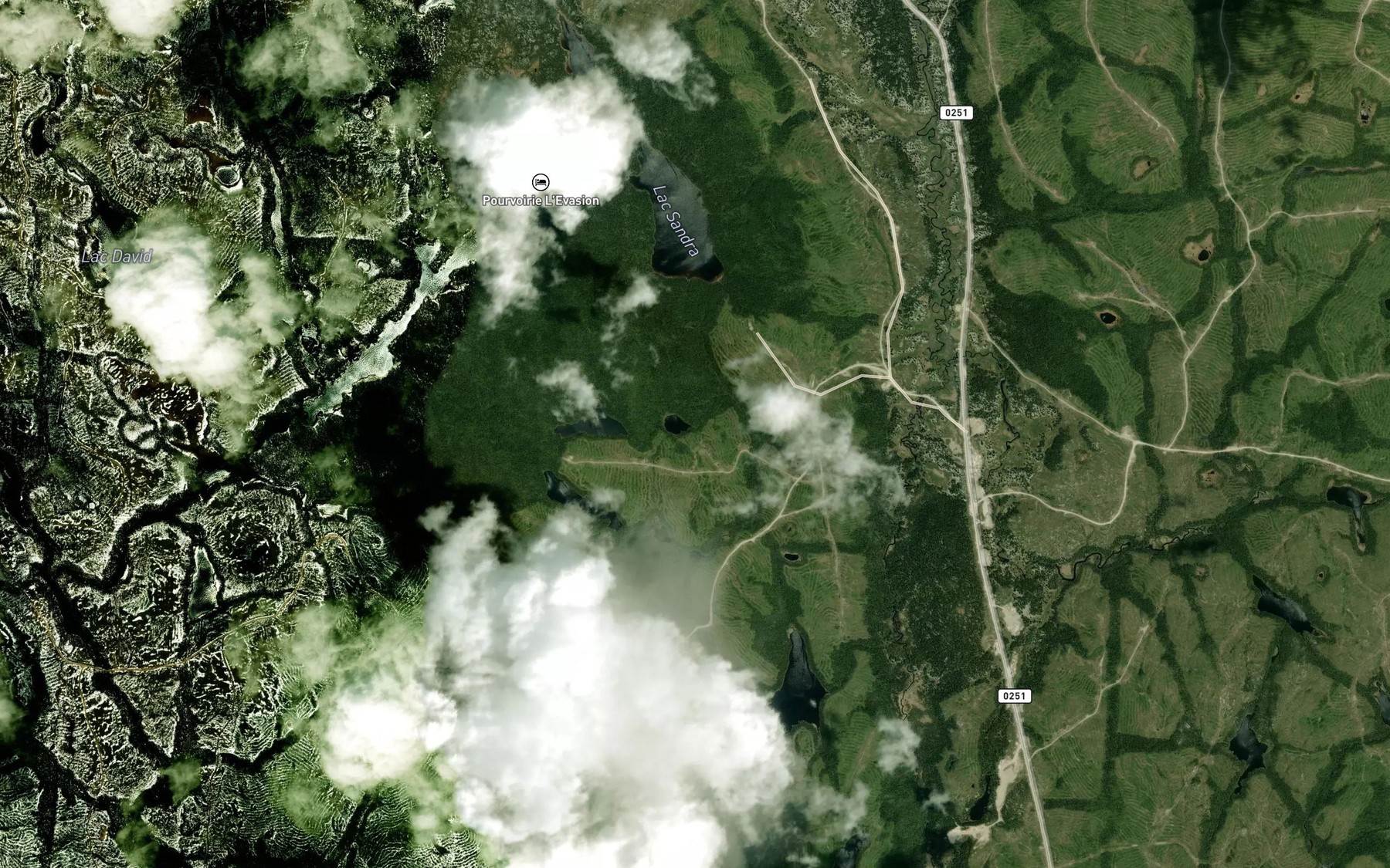 Satellite map of the Lac du Coco