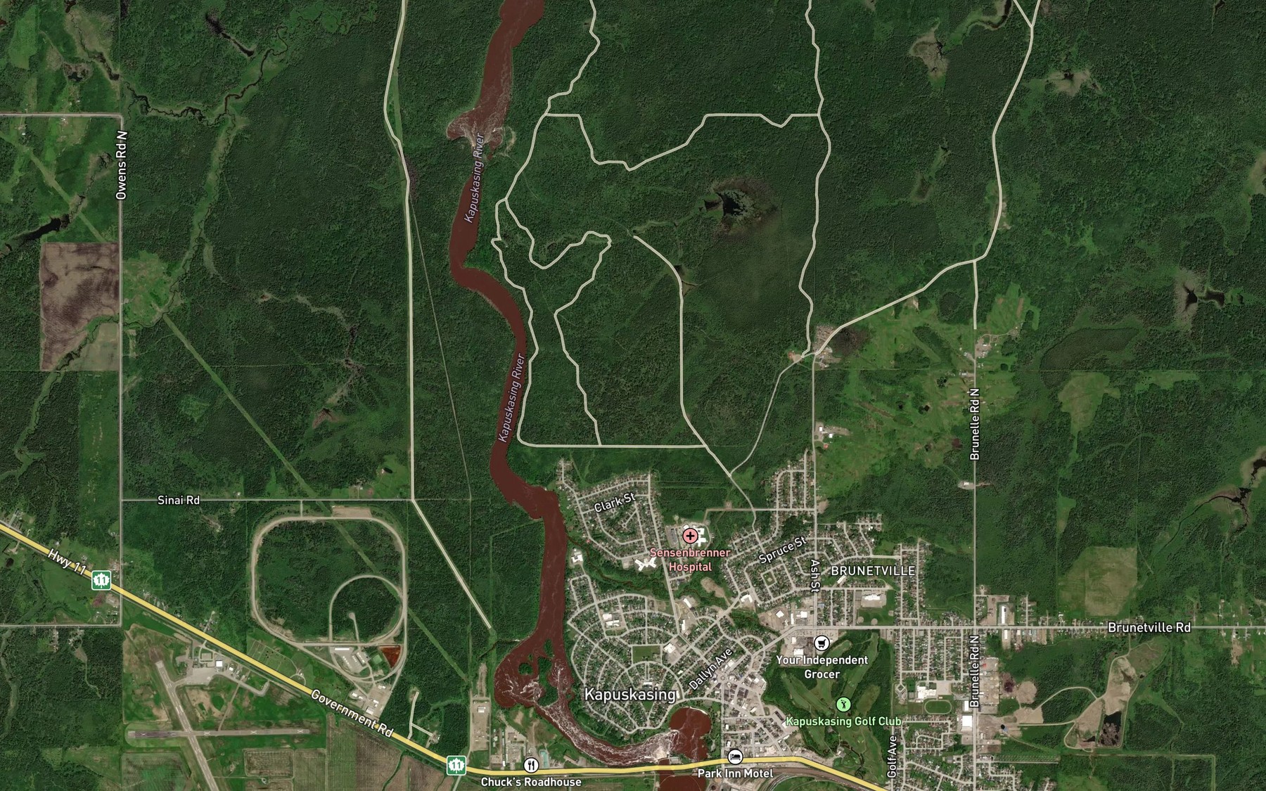 Satellite map of the Gough Creek