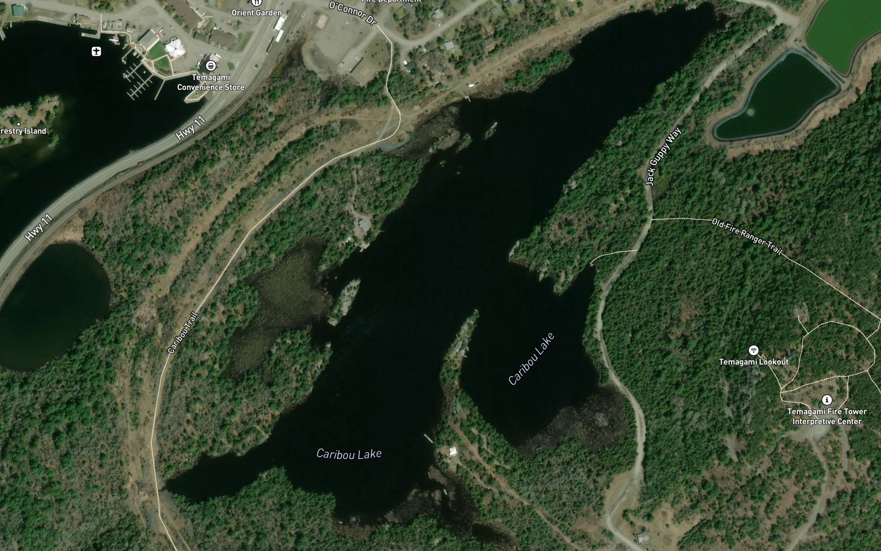 Satellite map of the Caribou Lake