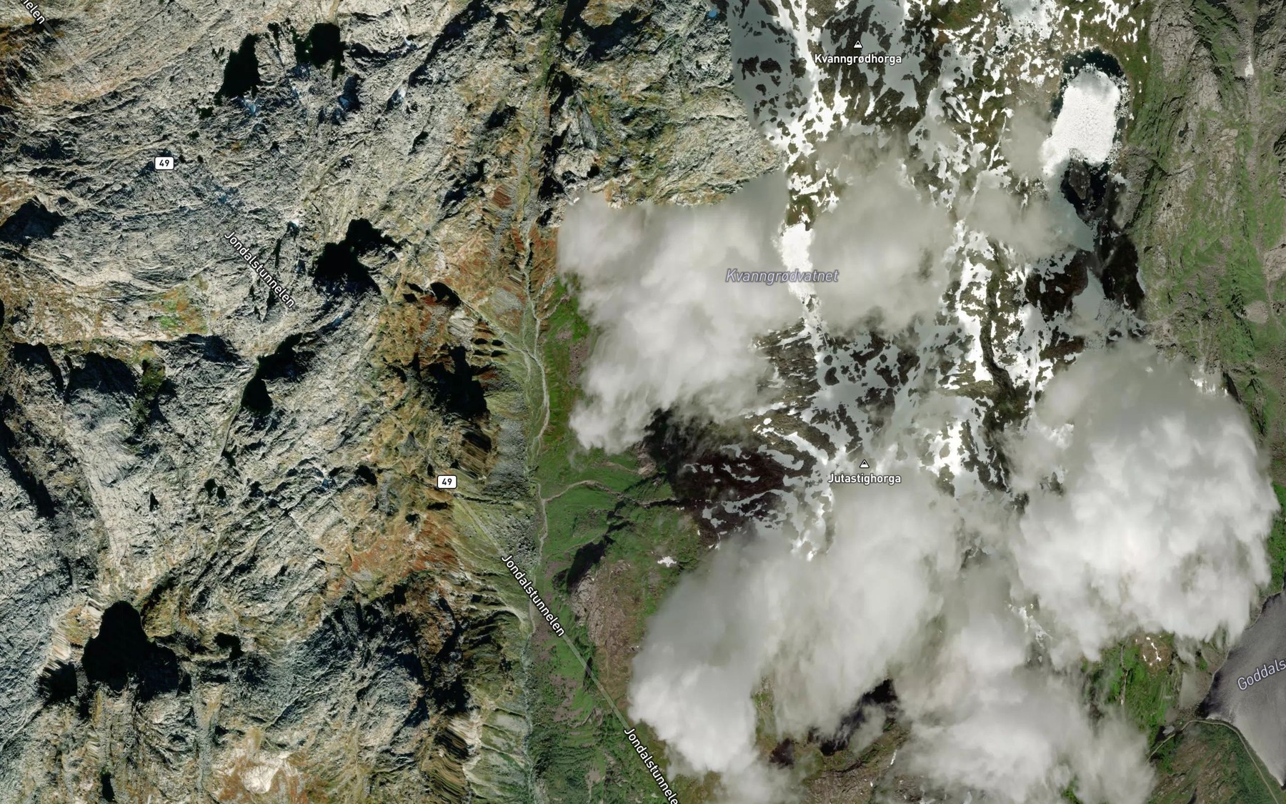 Satellite map of the Kvanngrodelva