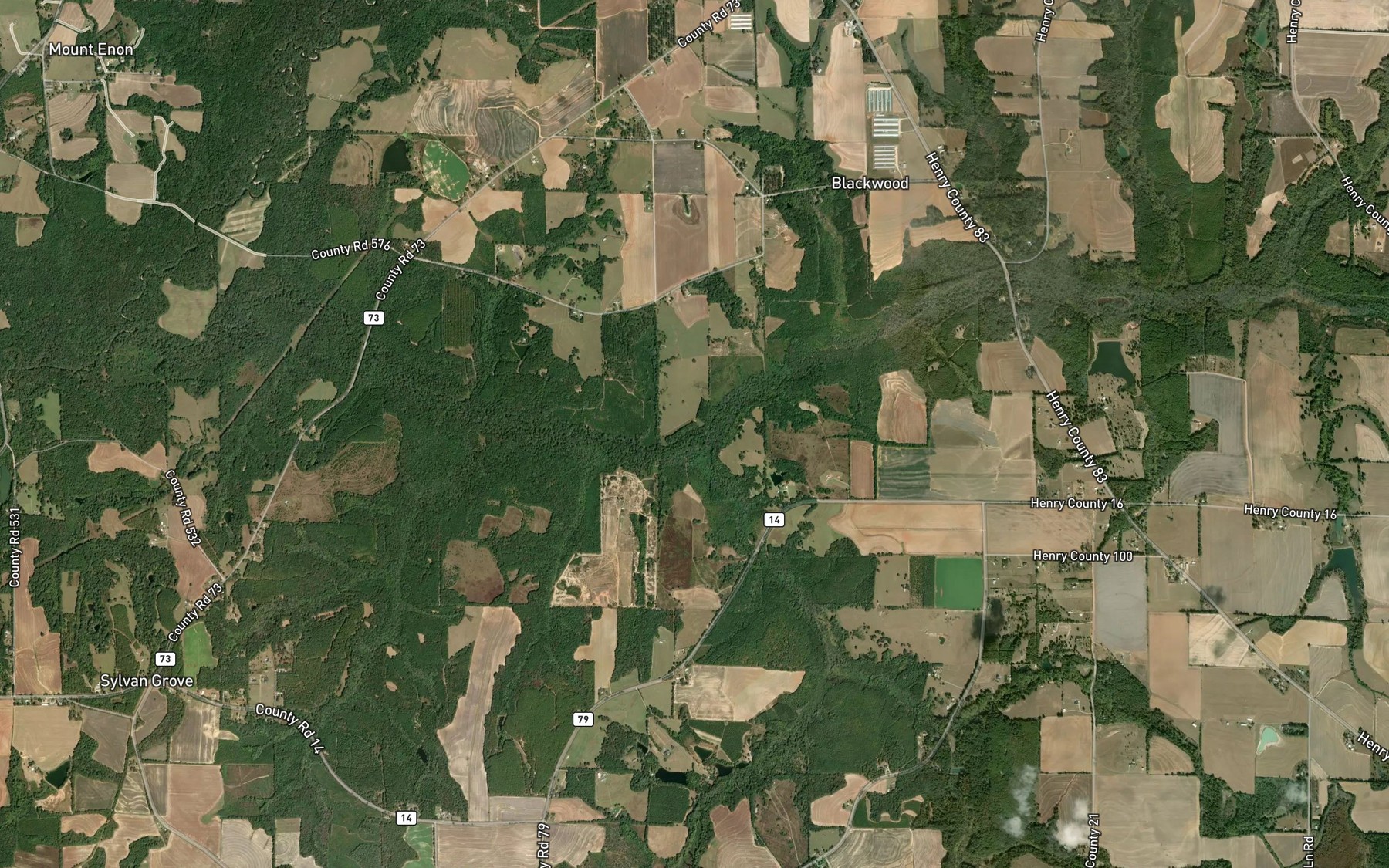 Satellite map of the Dunham Creek