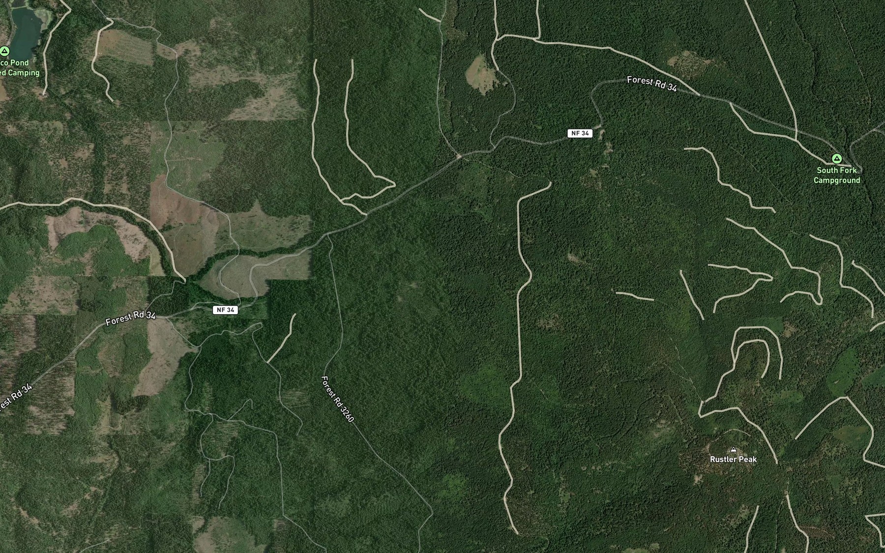 Satellite map of the South Fork Parsnip Creek