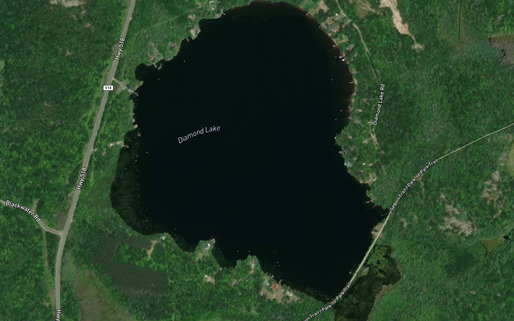 Satellite map of the Diamond Lake