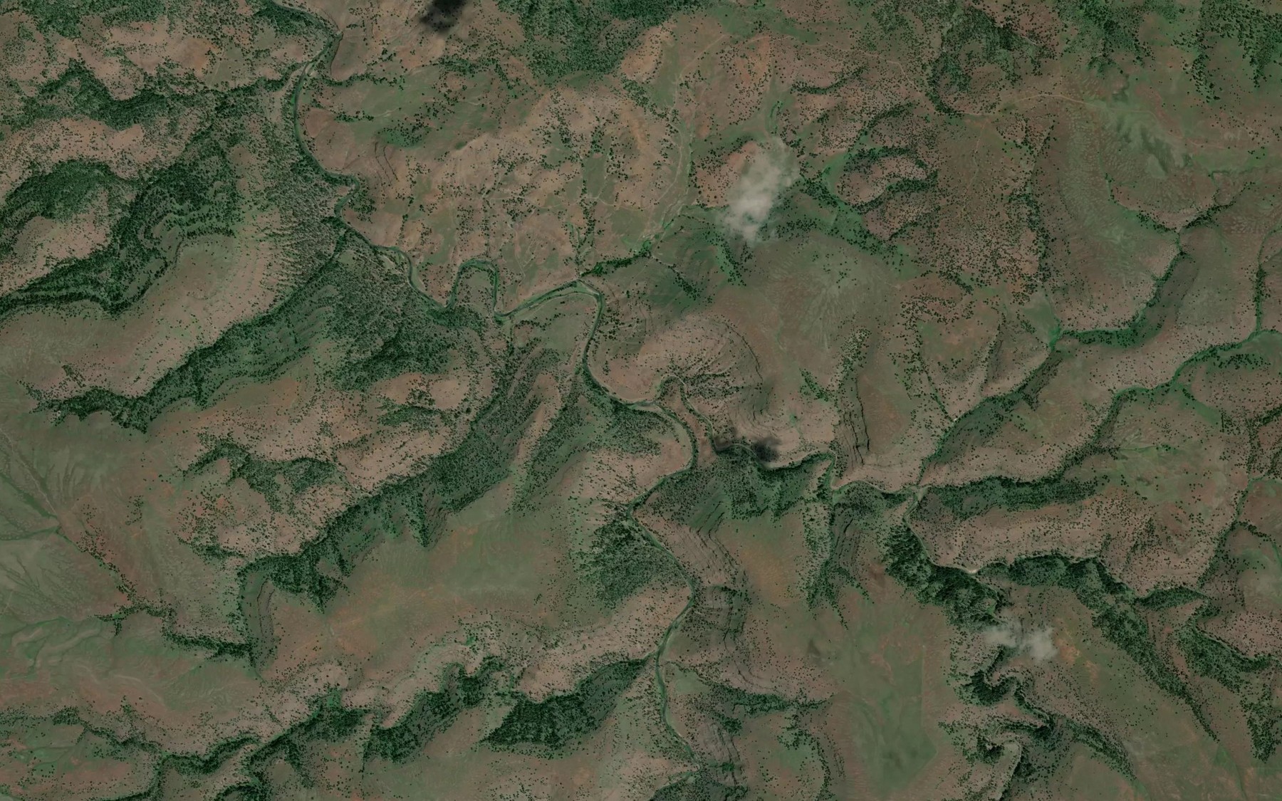 Satellite map of the Pass Creek