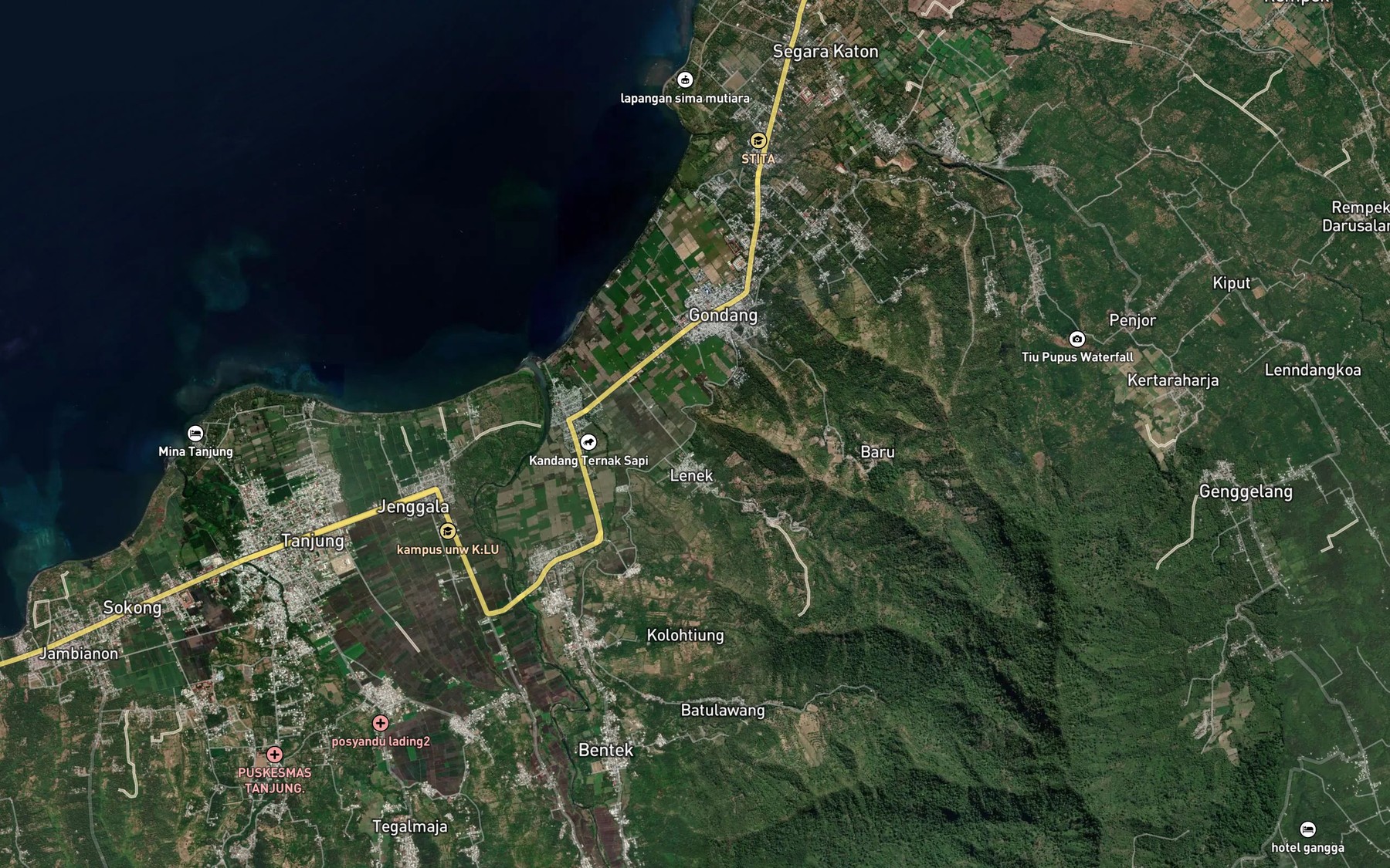 Satellite map of the Lokok Kalipucak