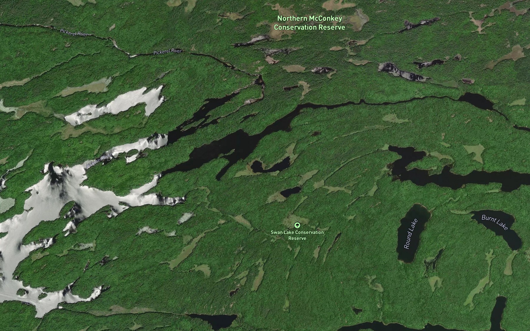 Satellite map of the Kaiser Lake
