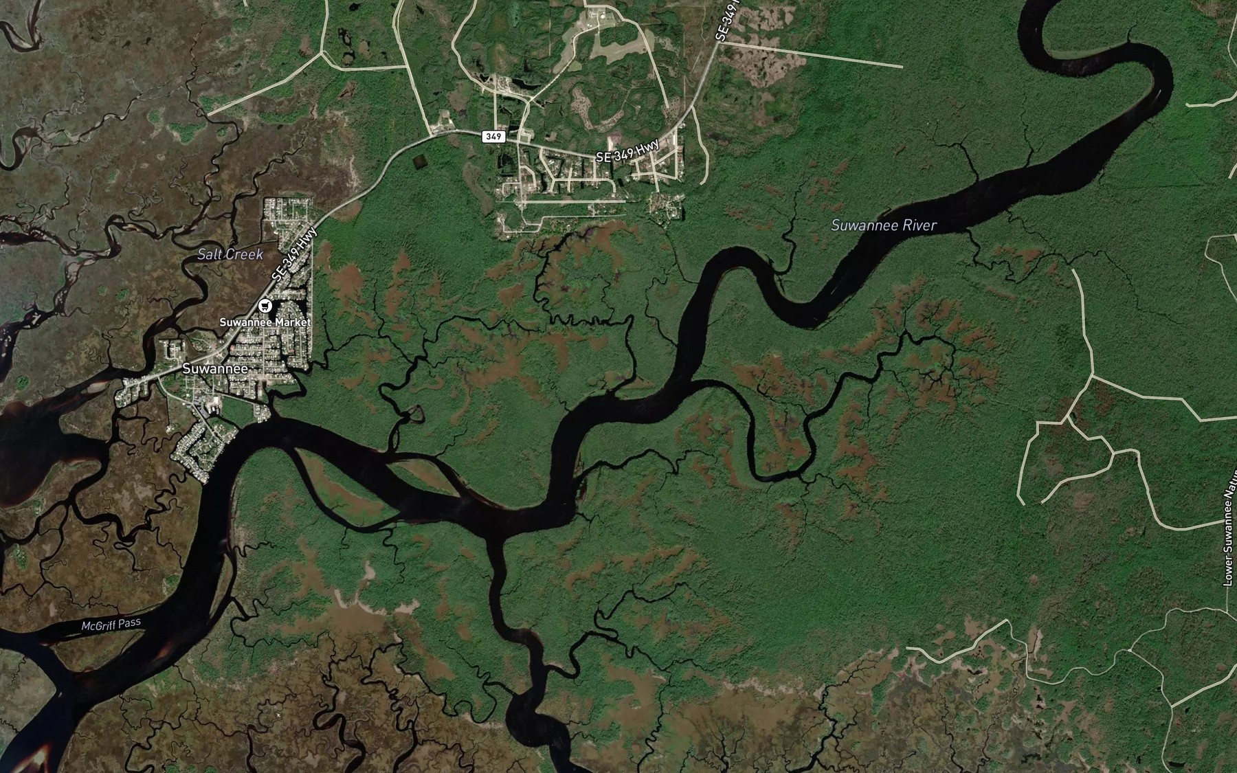 Satellite map of the Shingle Creek