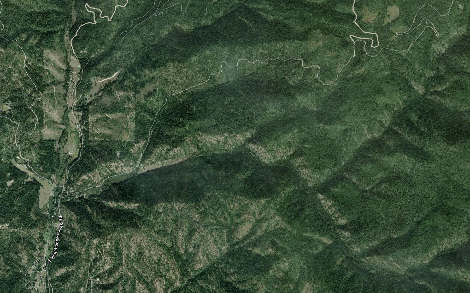 Satellite map of the Burton Creek