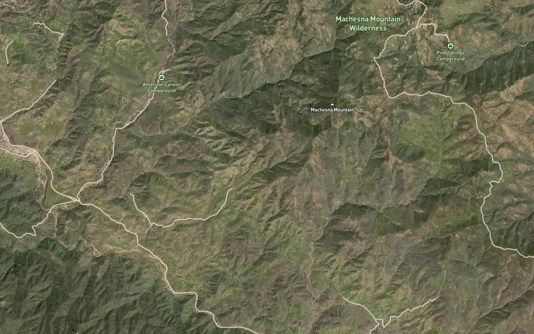 Satellite map of the Cotter Spring