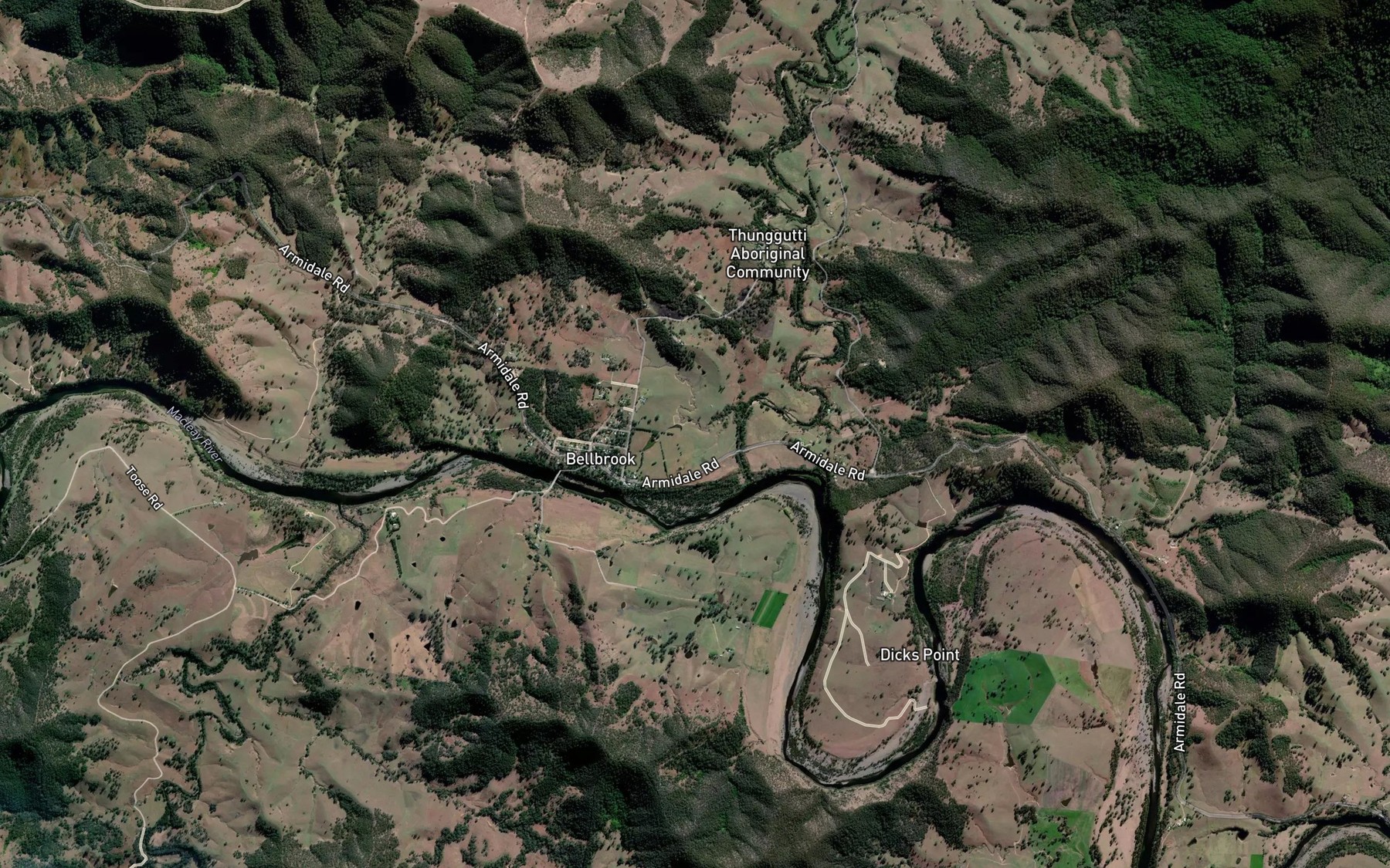 Satellite map of the Nulla Nulla Creek