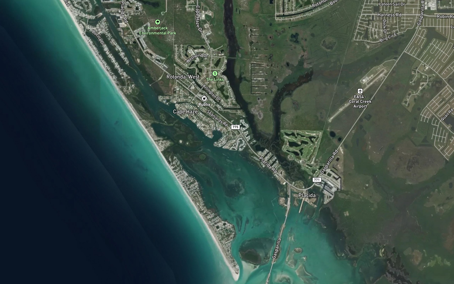 Satellite map of the Galleon Cove