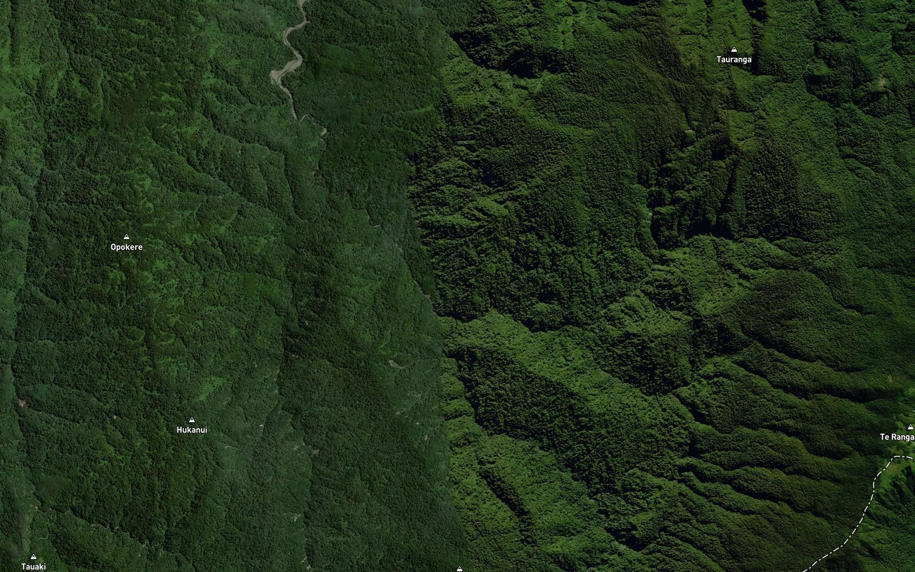 Satellite map of the Uruwaea Stream