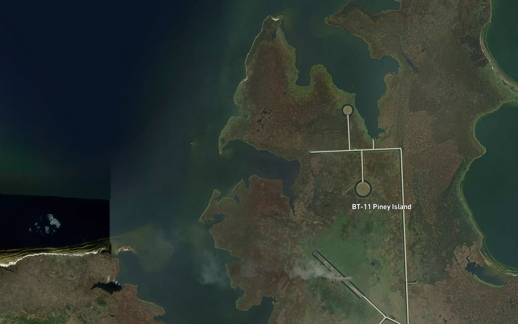 Satellite map of the Cedar Bay