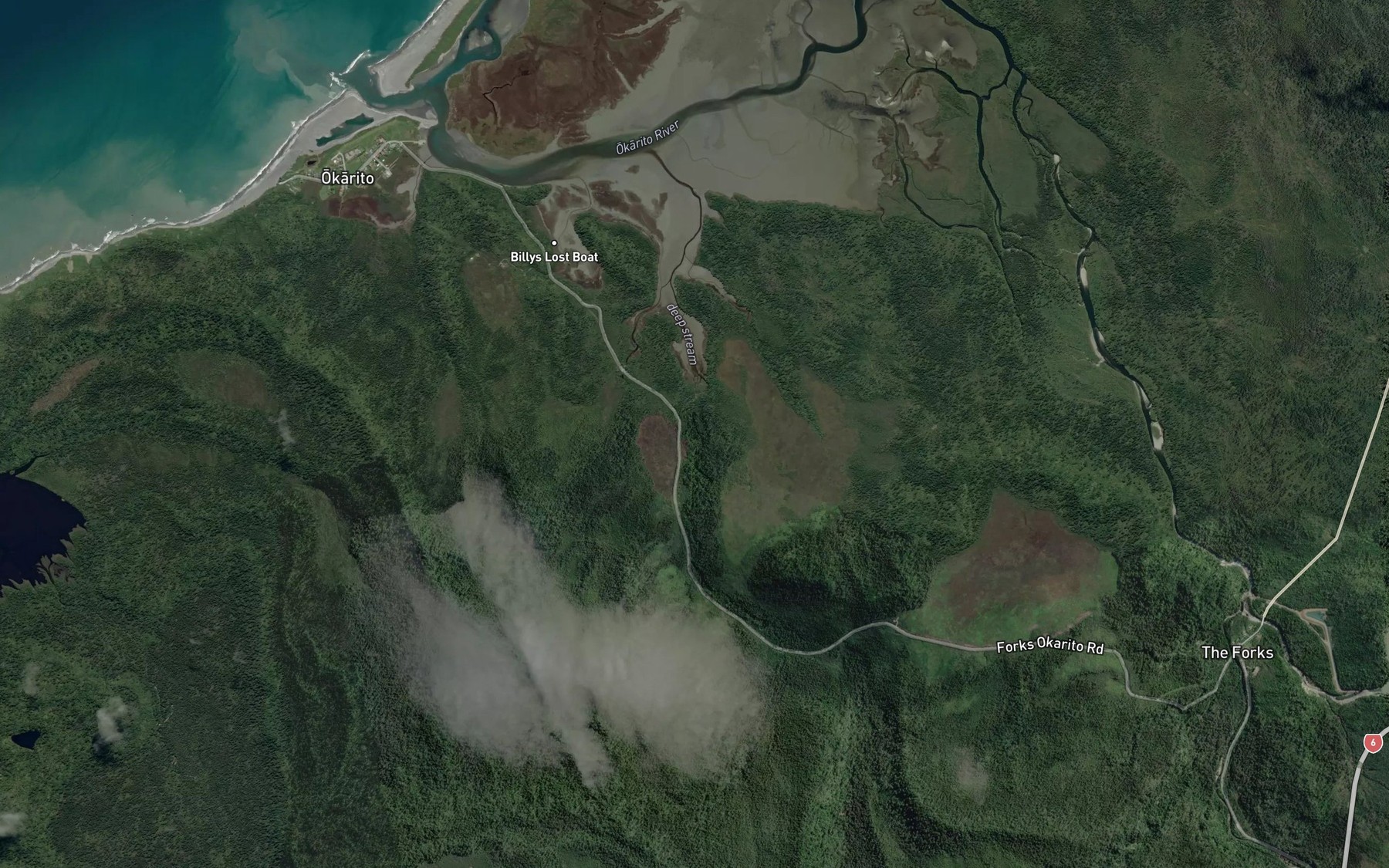 Satellite map of the Deep Creek