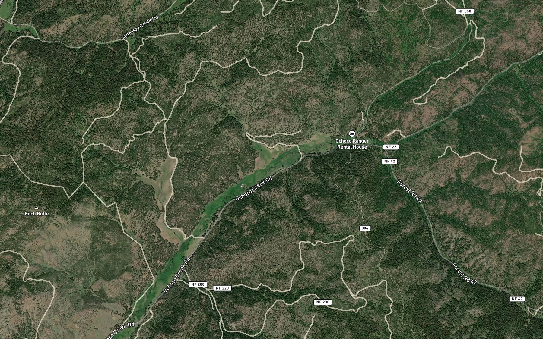 Satellite map of the Garden Creek