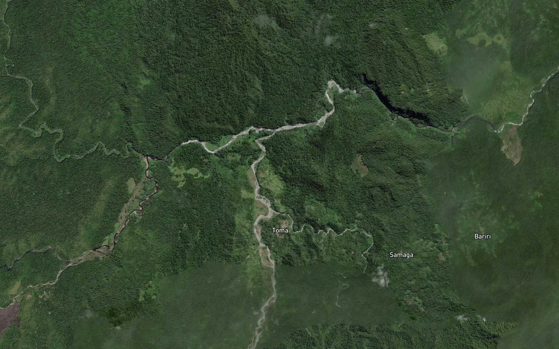 Satellite map of the Tuberi River